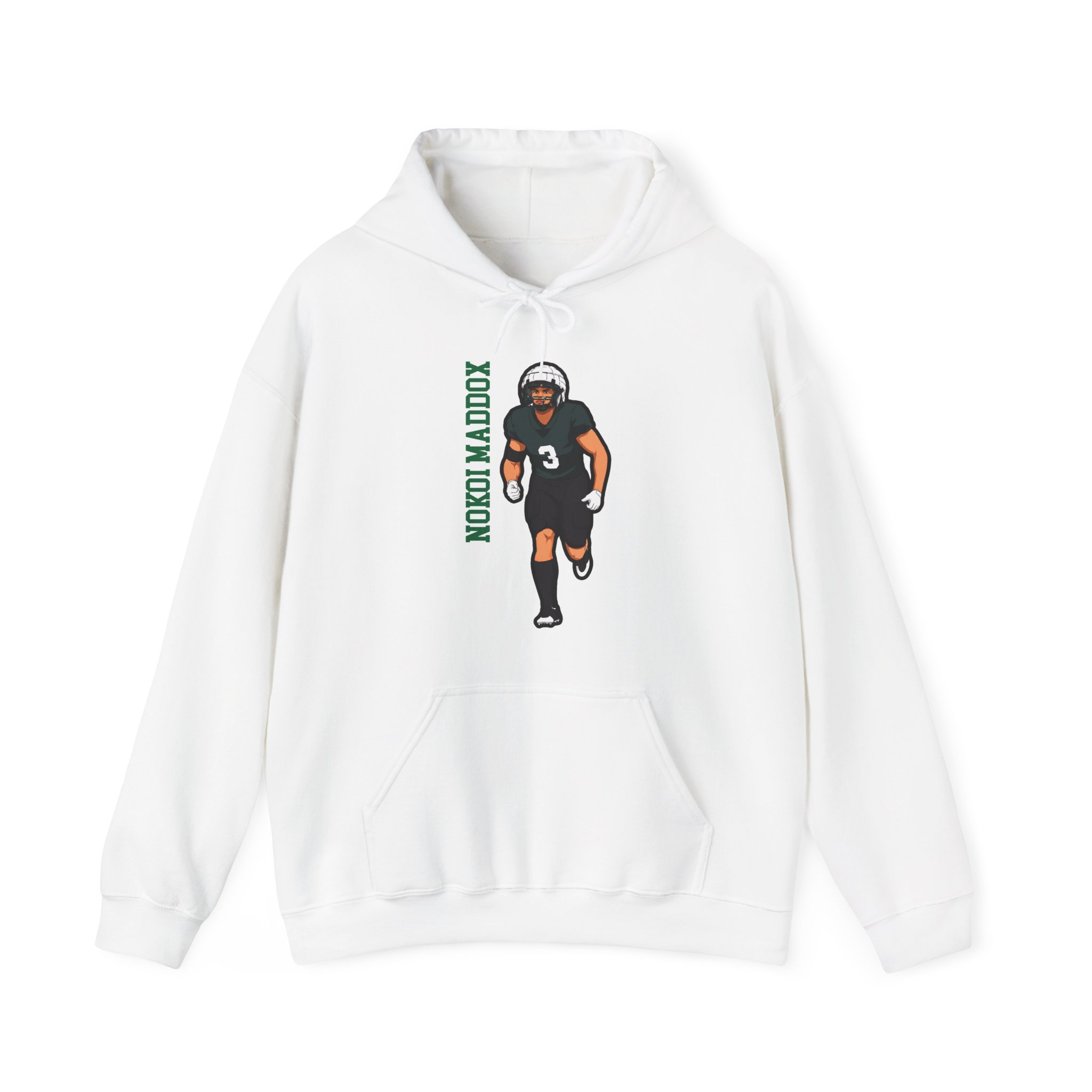 Hoodie — character_name_vertical in White
