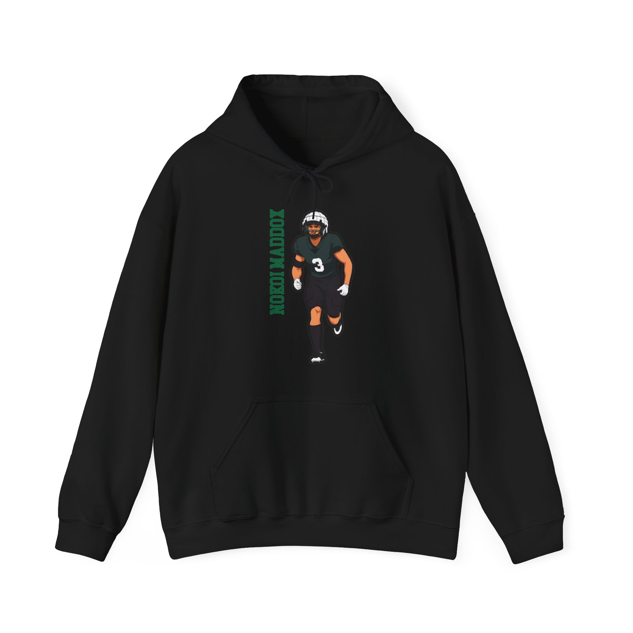 Hoodie — character_name_vertical in Black