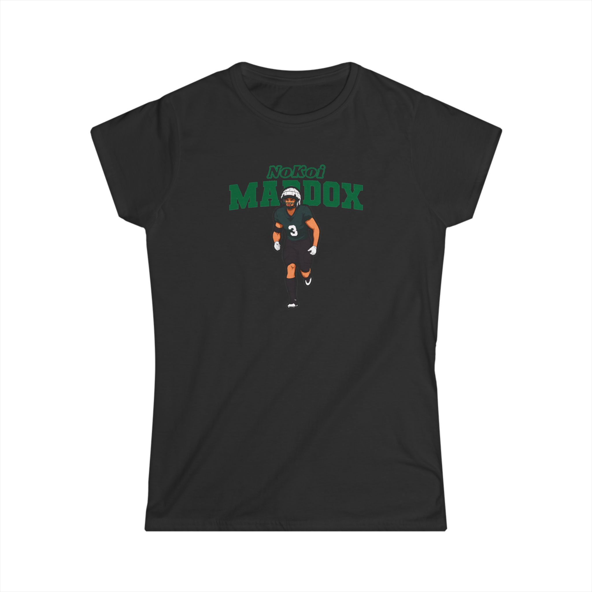 Women's Softstyle Tee — character_name_arch in Black