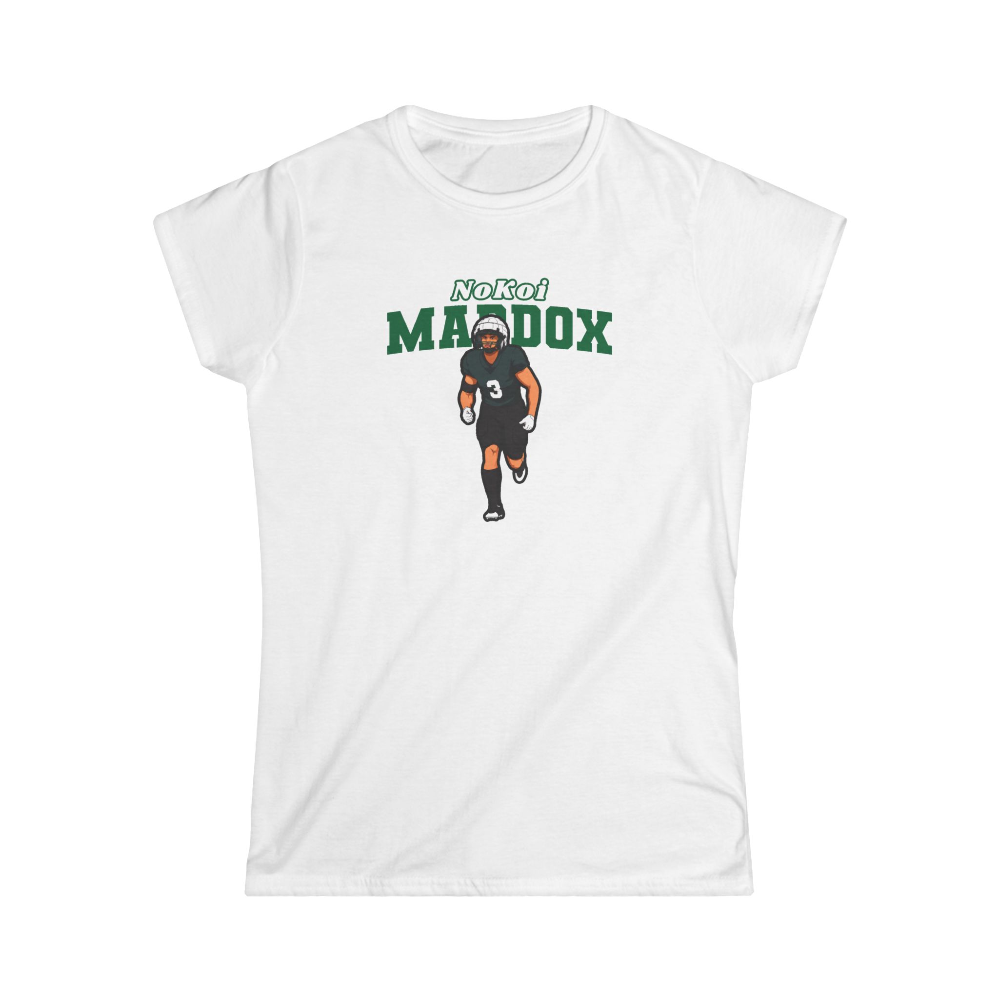 Women's Softstyle Tee — character_name_arch in White