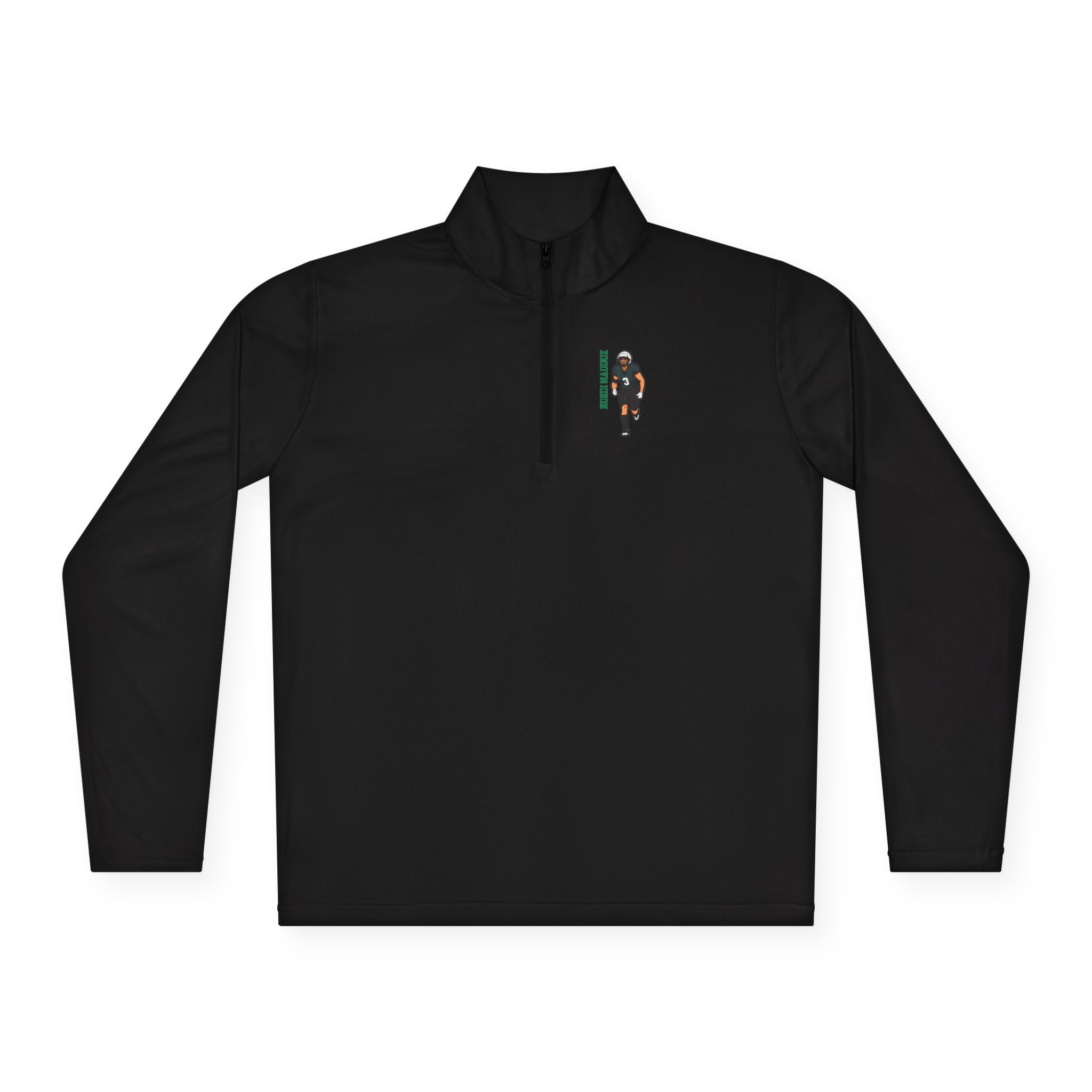 Q-Zip Pullover — character_name_vertical in Black