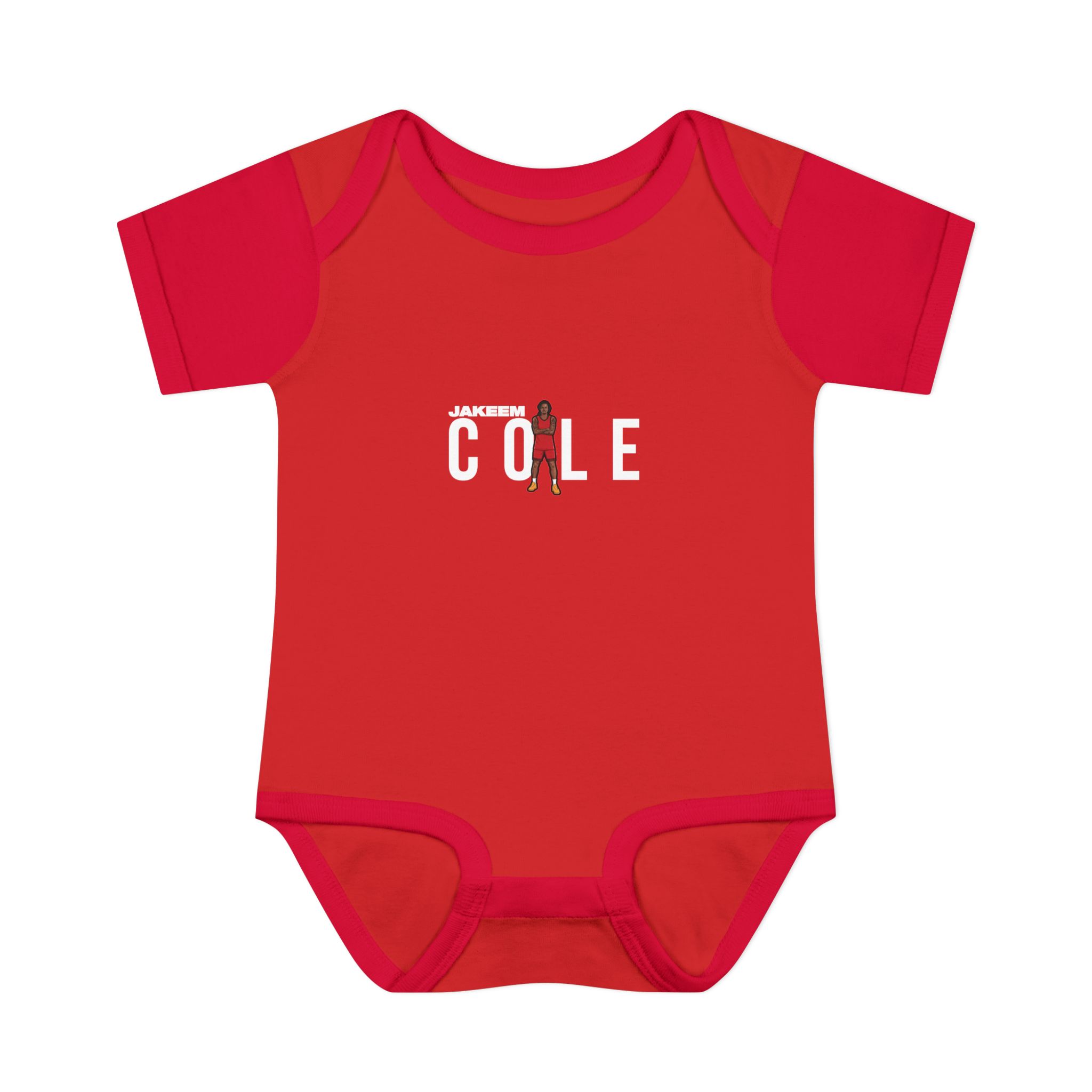 Baby Onesie — character_player_name in Red