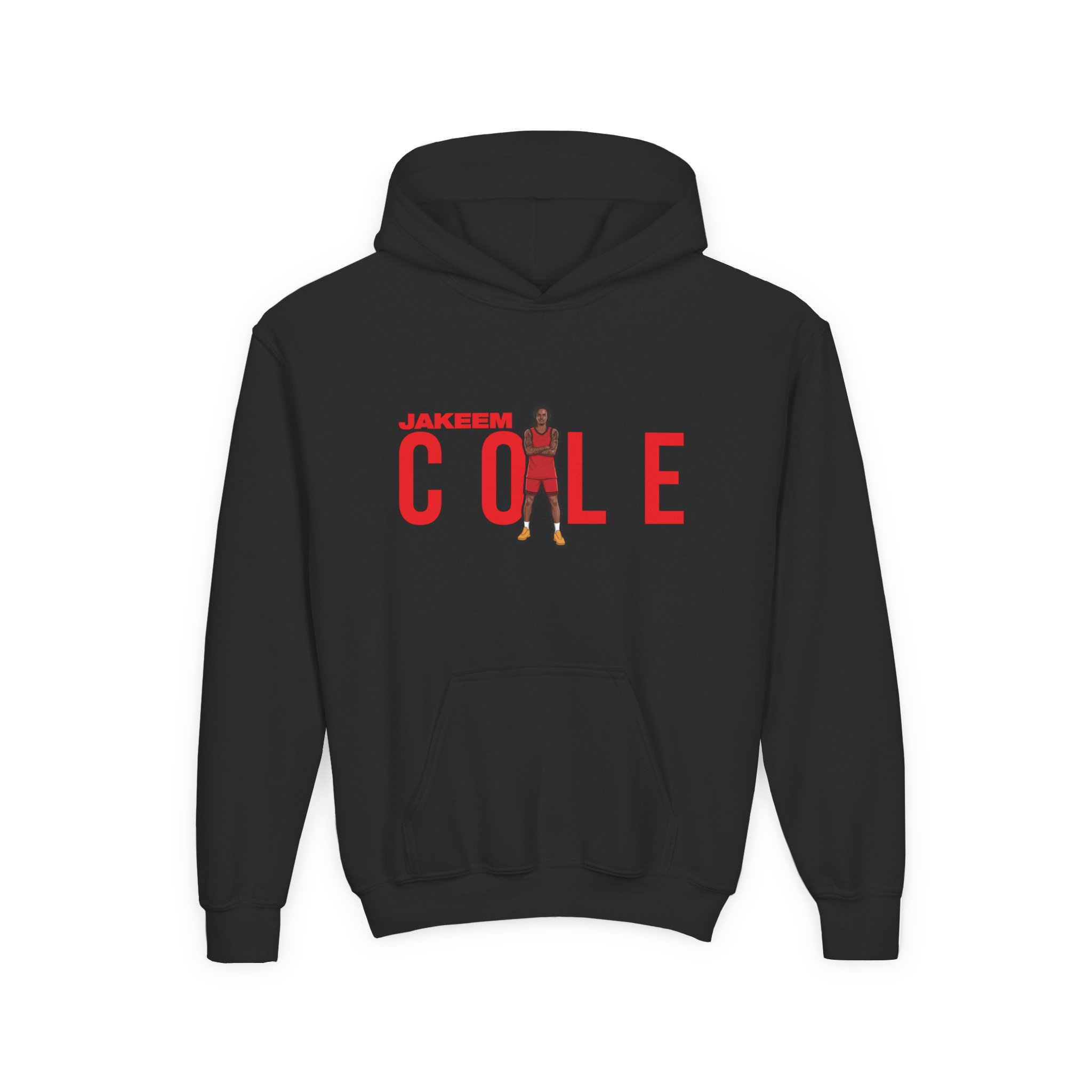 Youth Hoodie — character_player_name in Black
