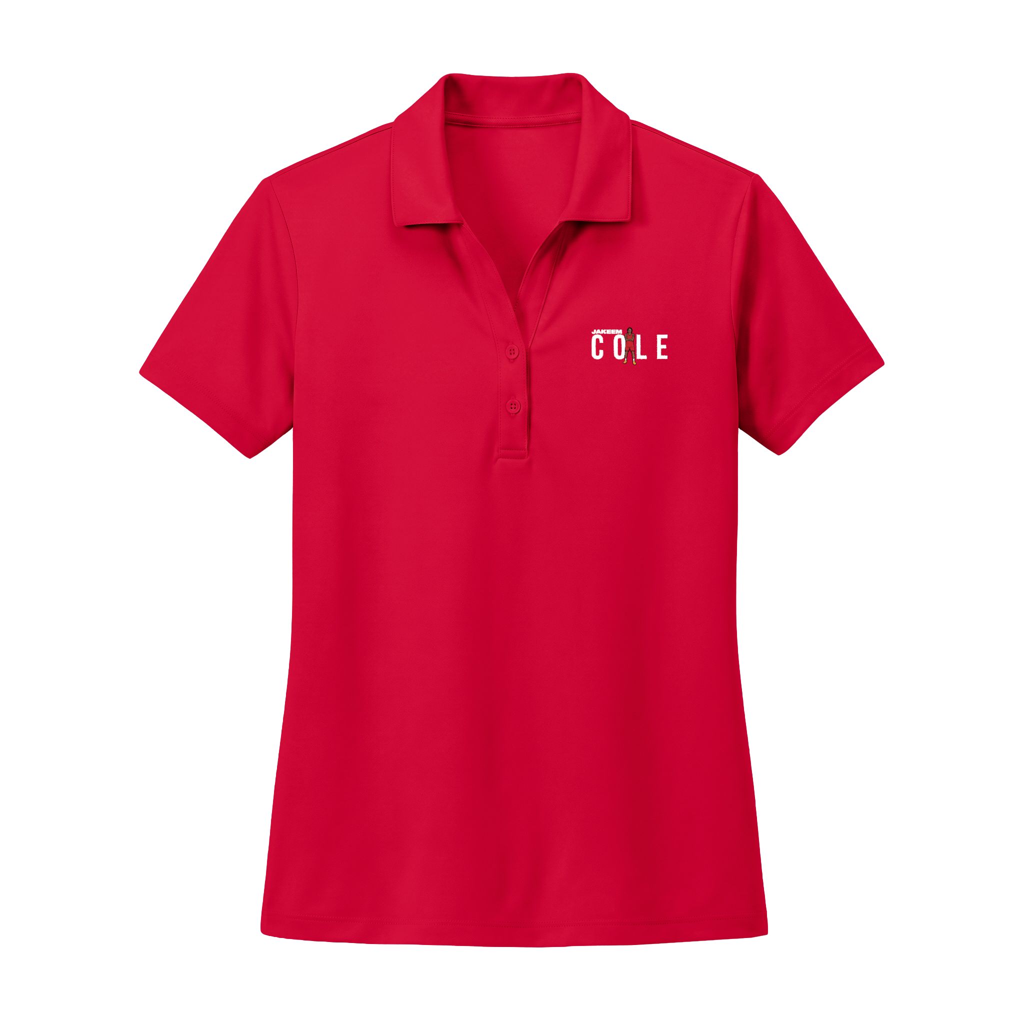 Women's Polo — character_player_name in Red