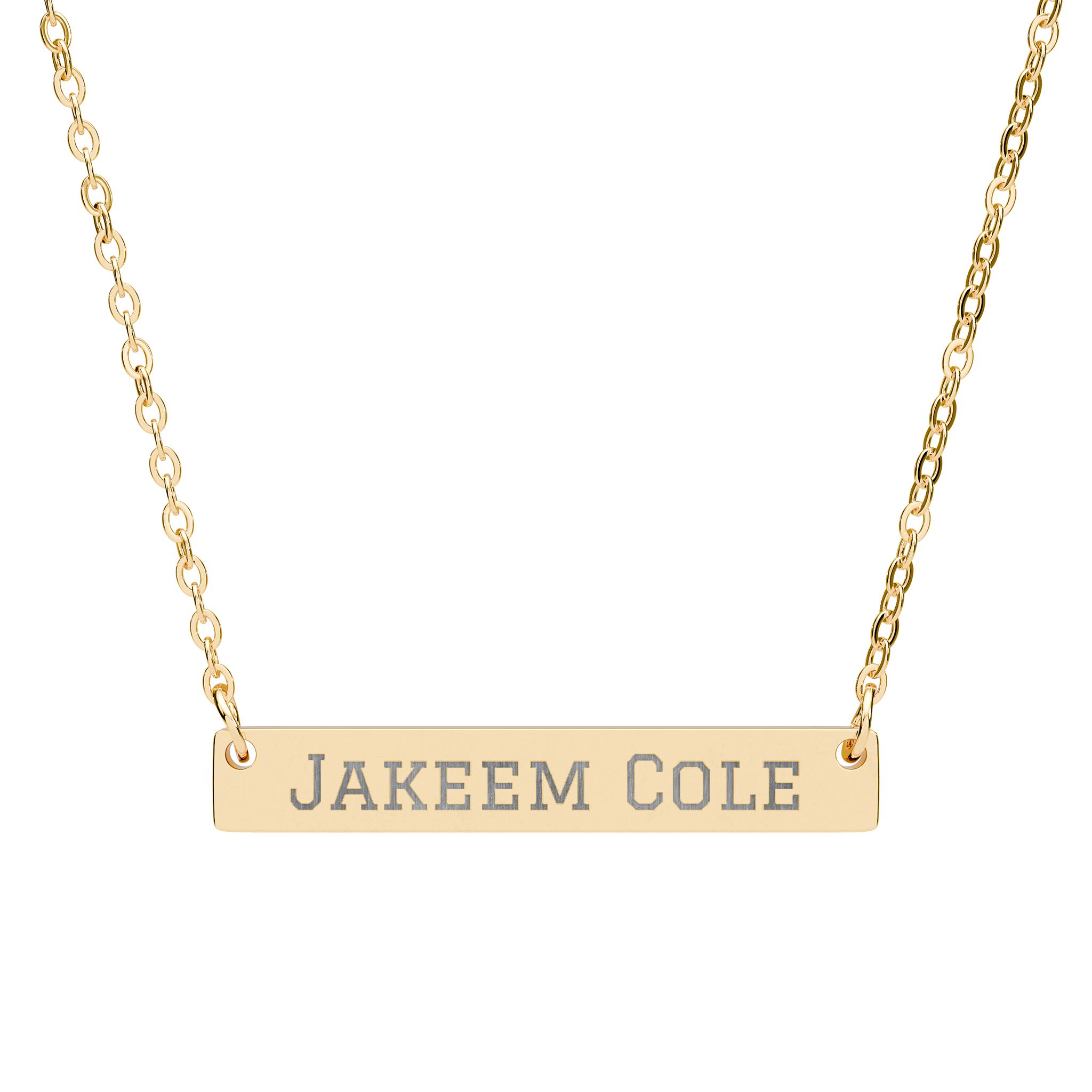 Engraved Bar Necklace — Classic in Gold