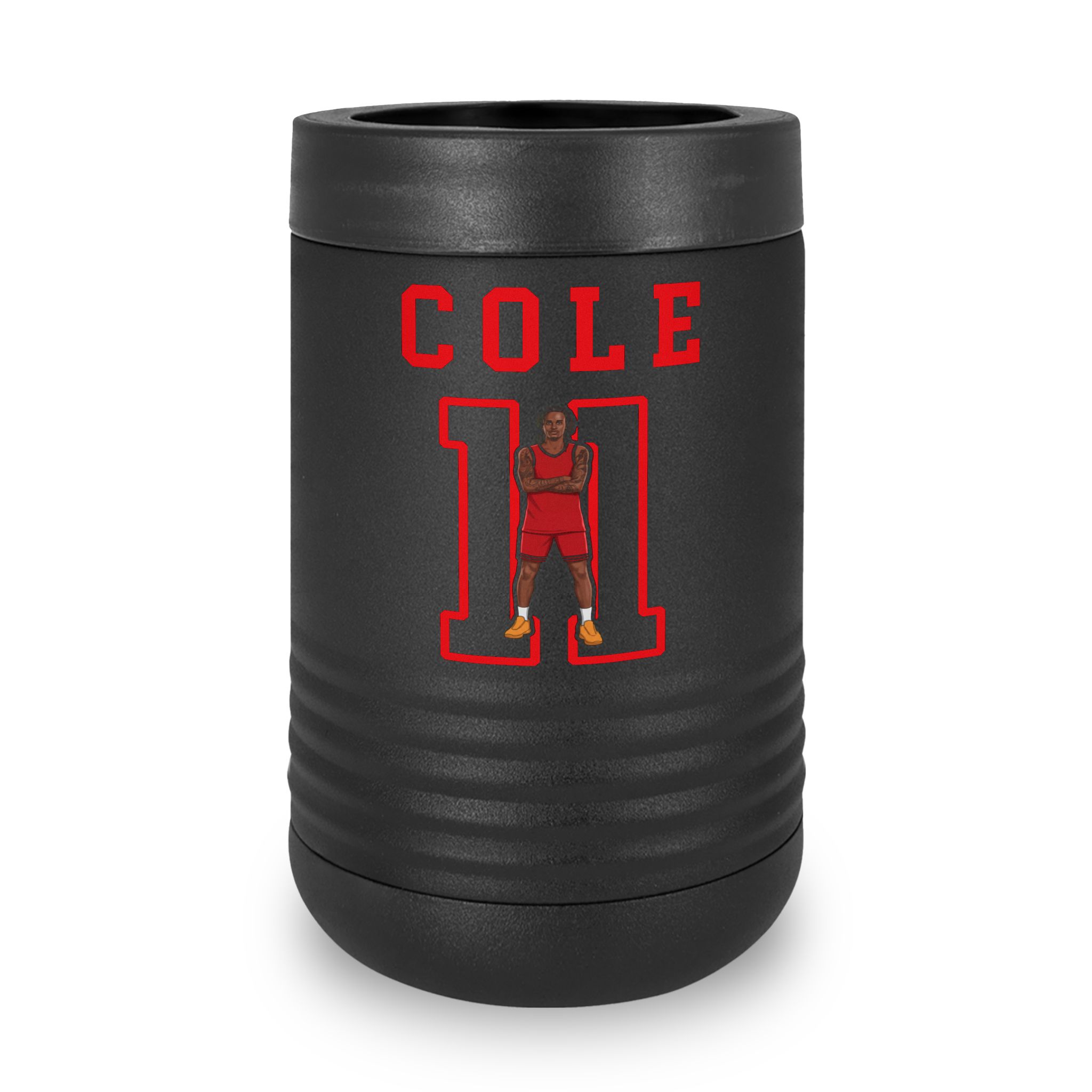 Stainless Can Cooler — character_shirsey in Black