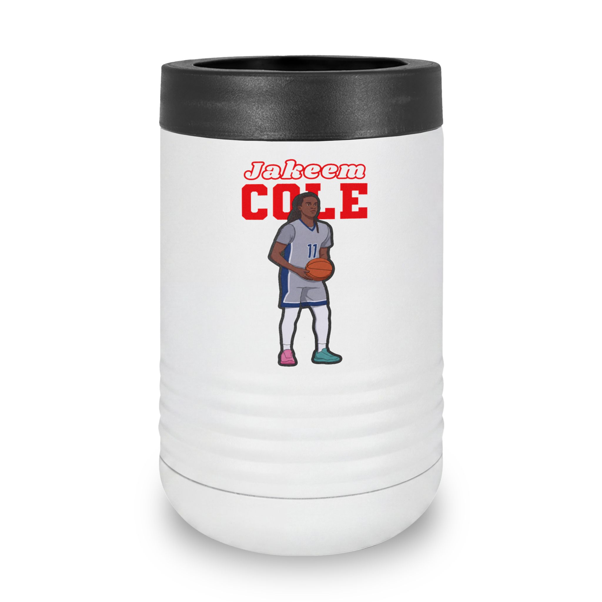 Stainless Can Cooler — character_name_arch in White