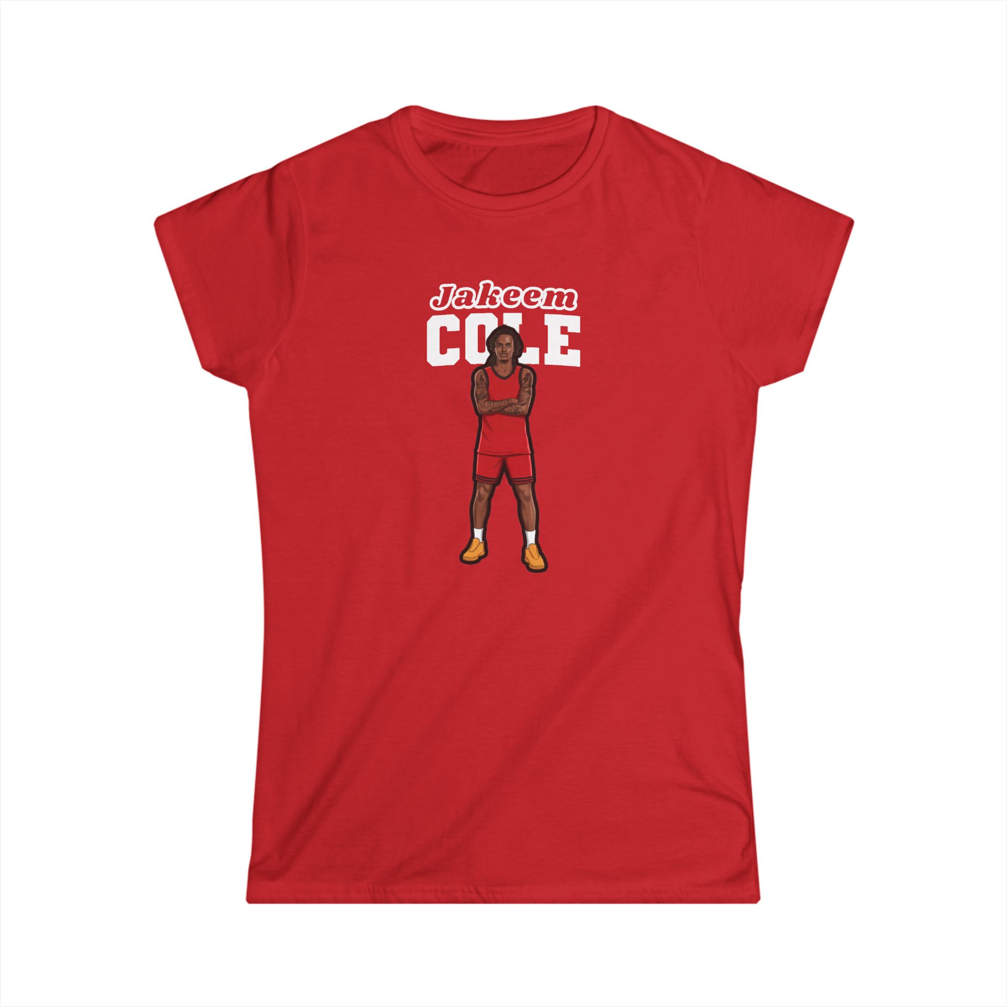 Women's Softstyle Tee — character_name_arch in Red