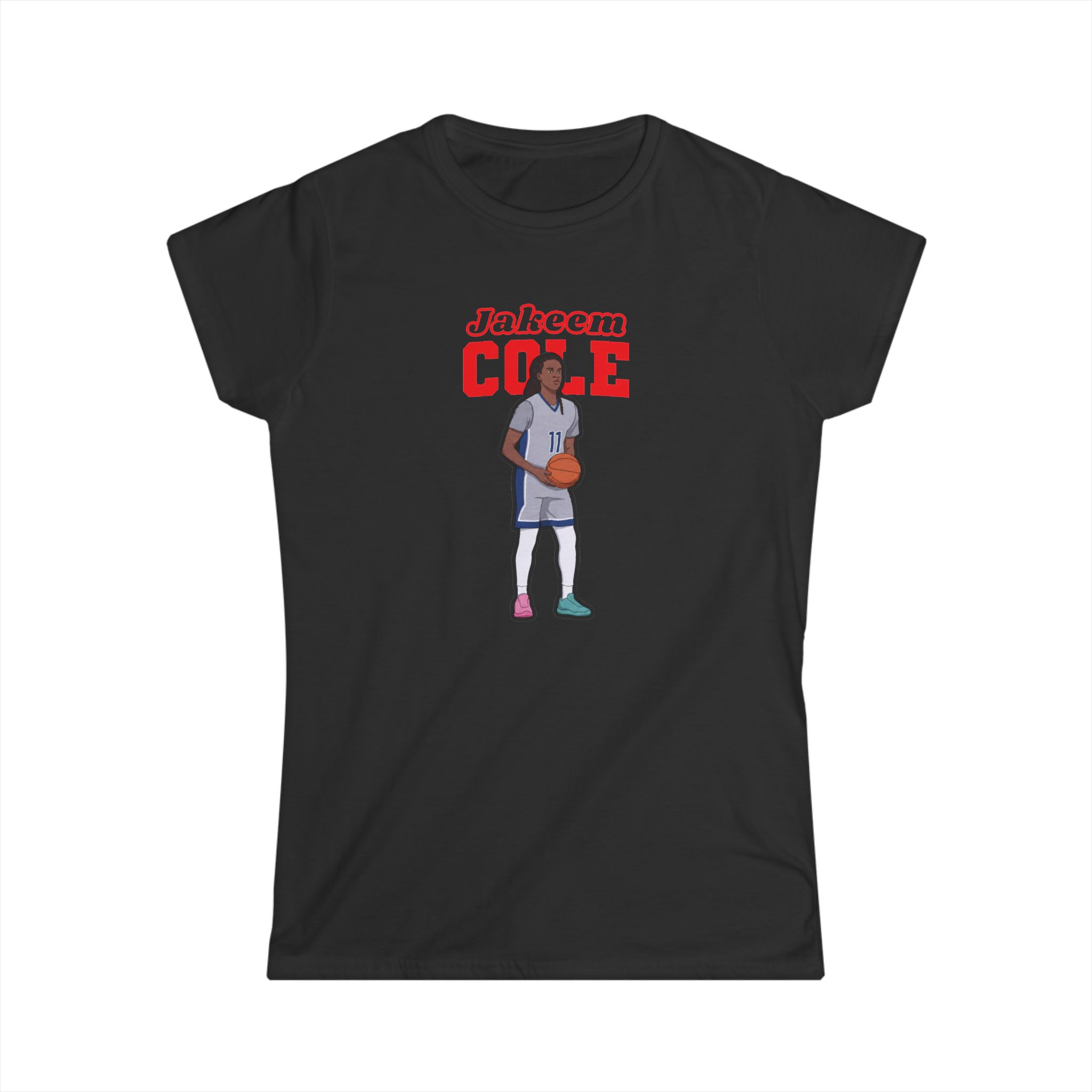 Women's Softstyle Tee — character_name_arch in Black