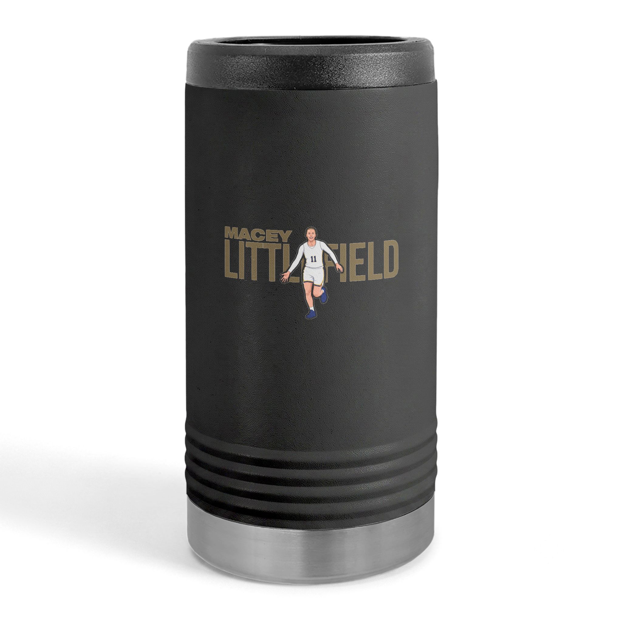 Slim Stainless Can Cooler — character_player_name in Black