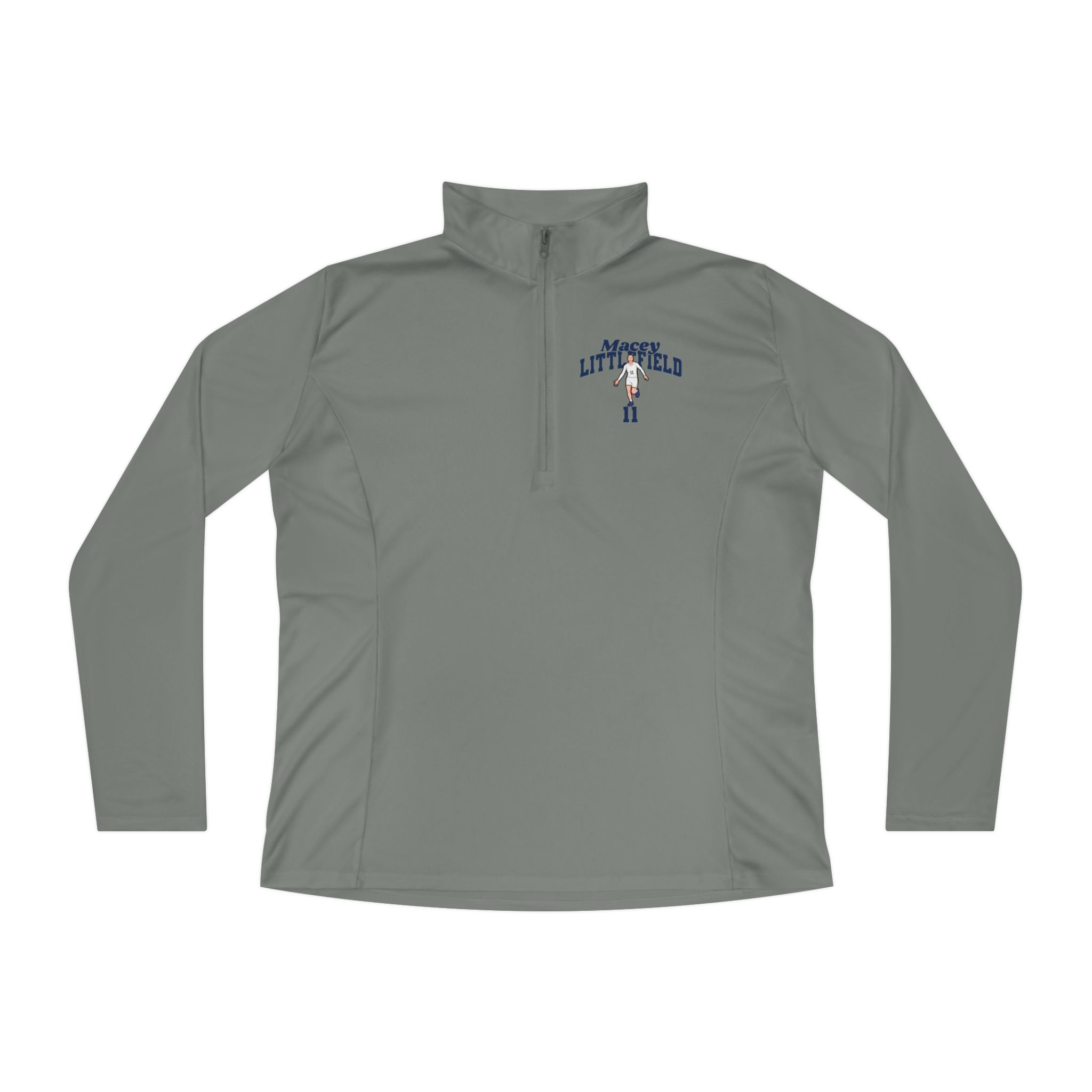 Women's Q-Zip Pullover — character_signature_arch in Grey