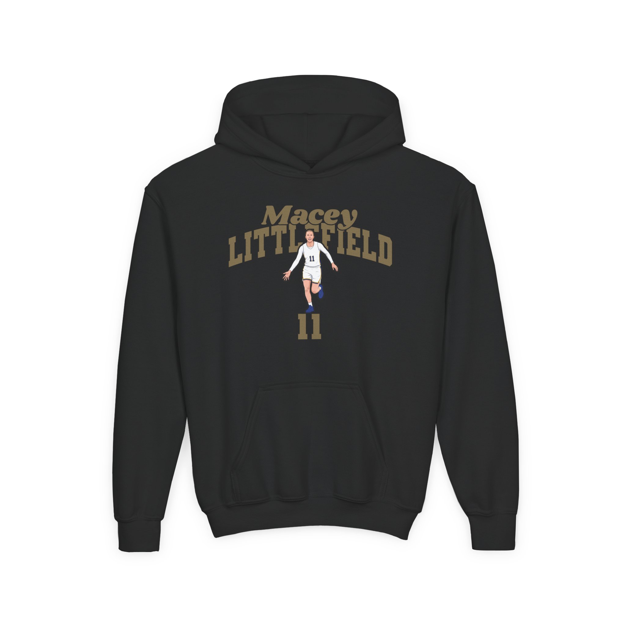 Youth Hoodie — character_signature_arch in Black