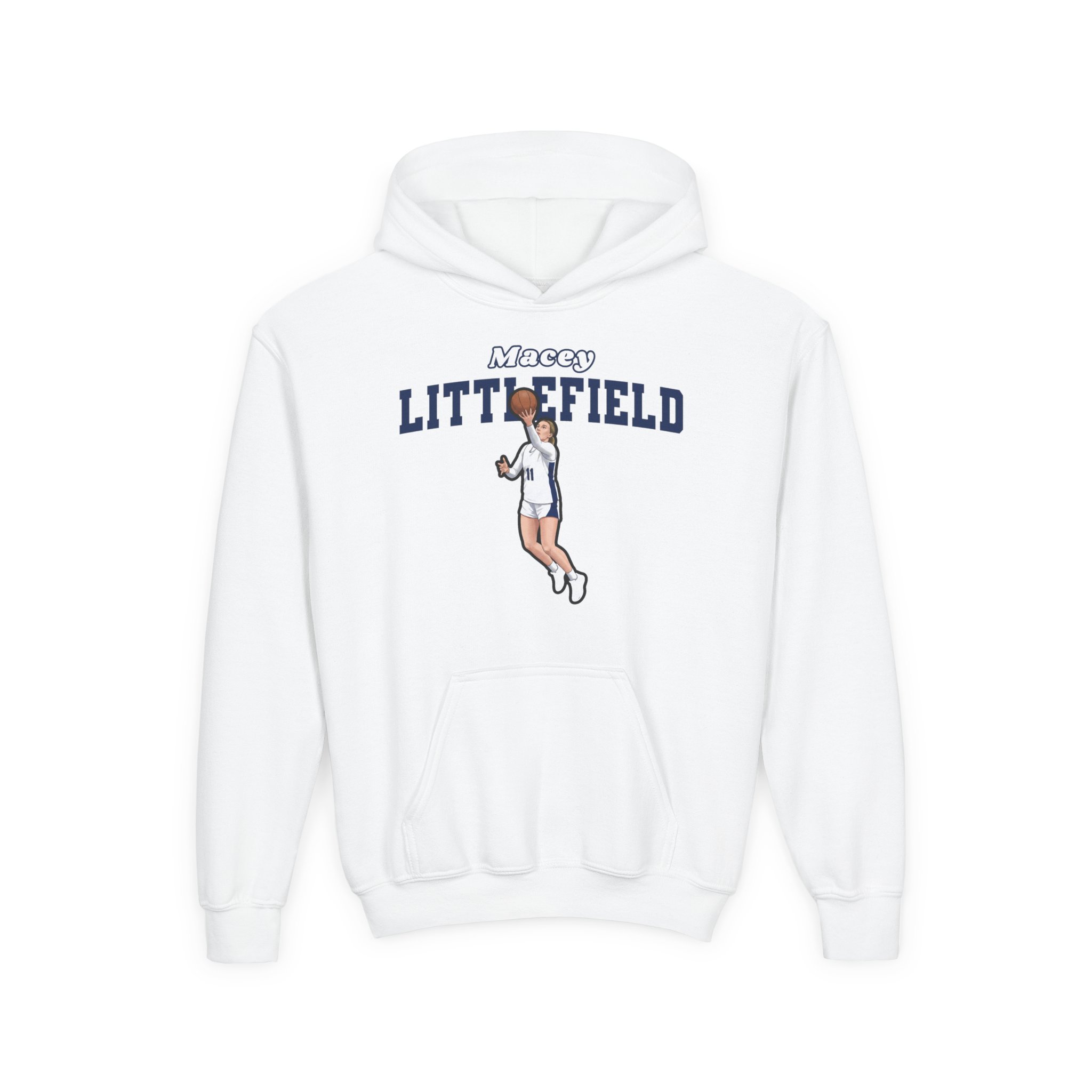 Youth Hoodie — character_name_arch in White