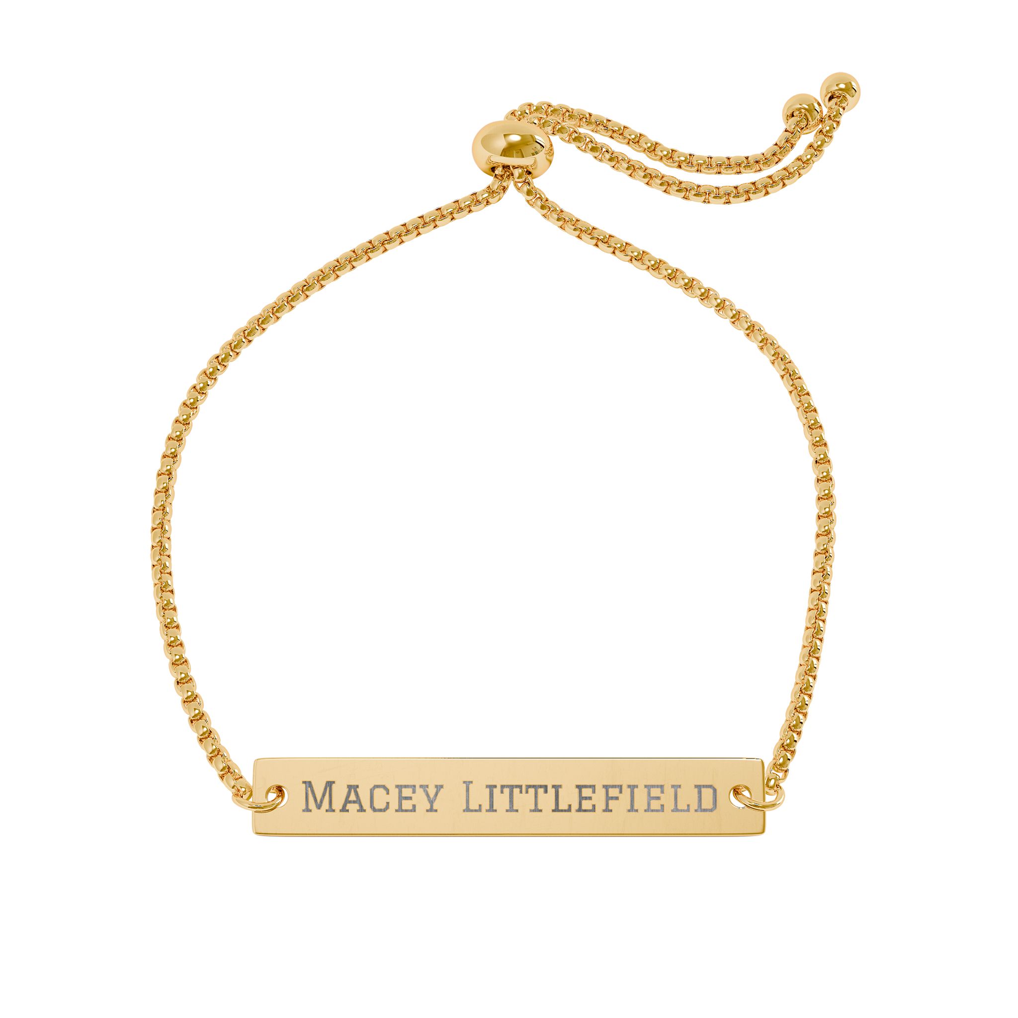 Engraved Bar Bracelet — Classic in Gold