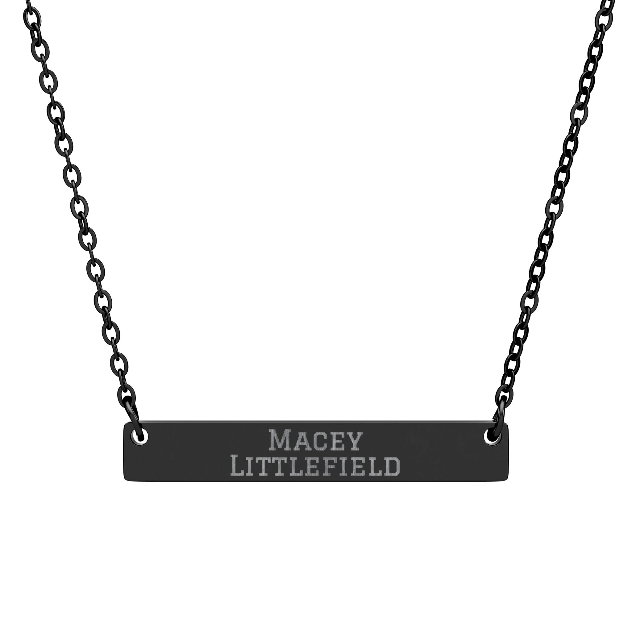 Engraved Bar Necklace — Classic in Black