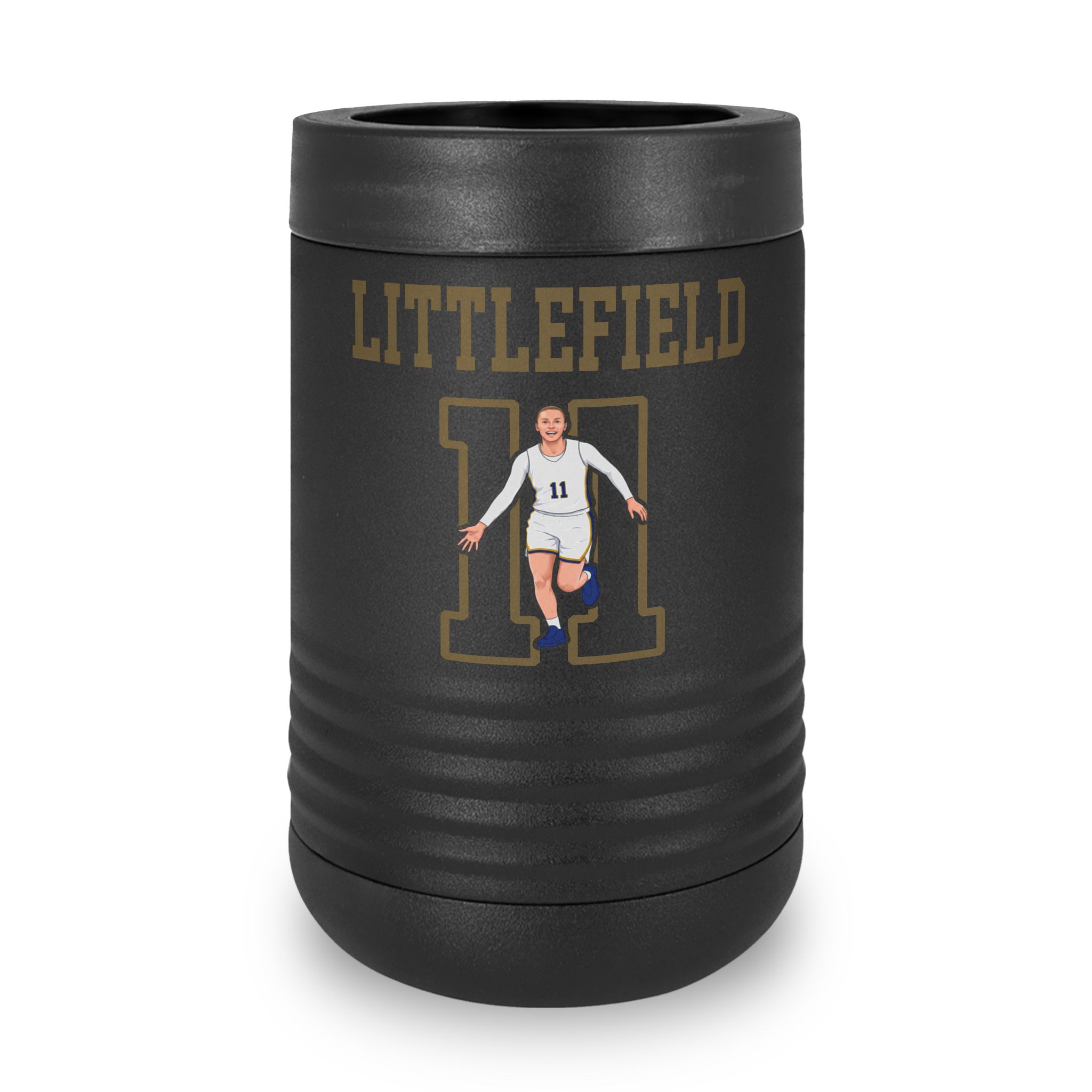 Stainless Can Cooler — character_shirsey in Black