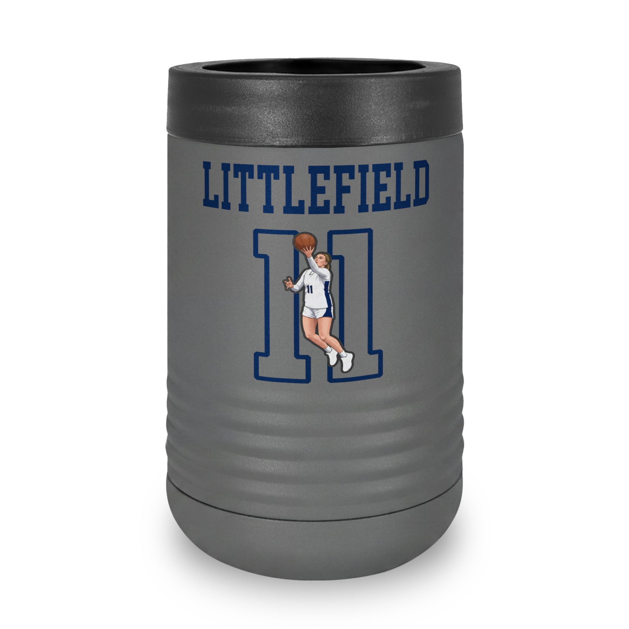 Stainless Can Cooler — character_shirsey in Grey