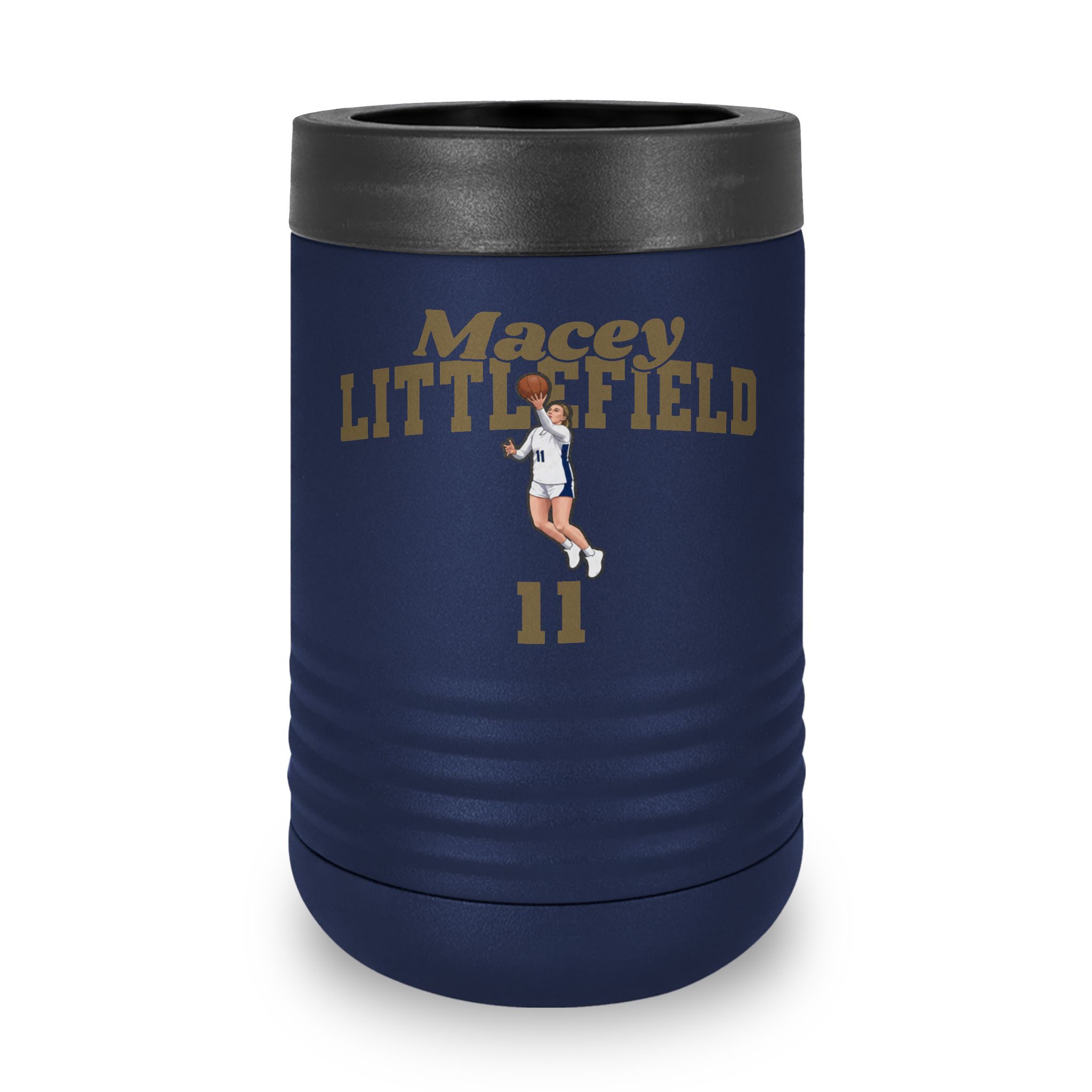 Stainless Can Cooler — character_signature_arch in Navy