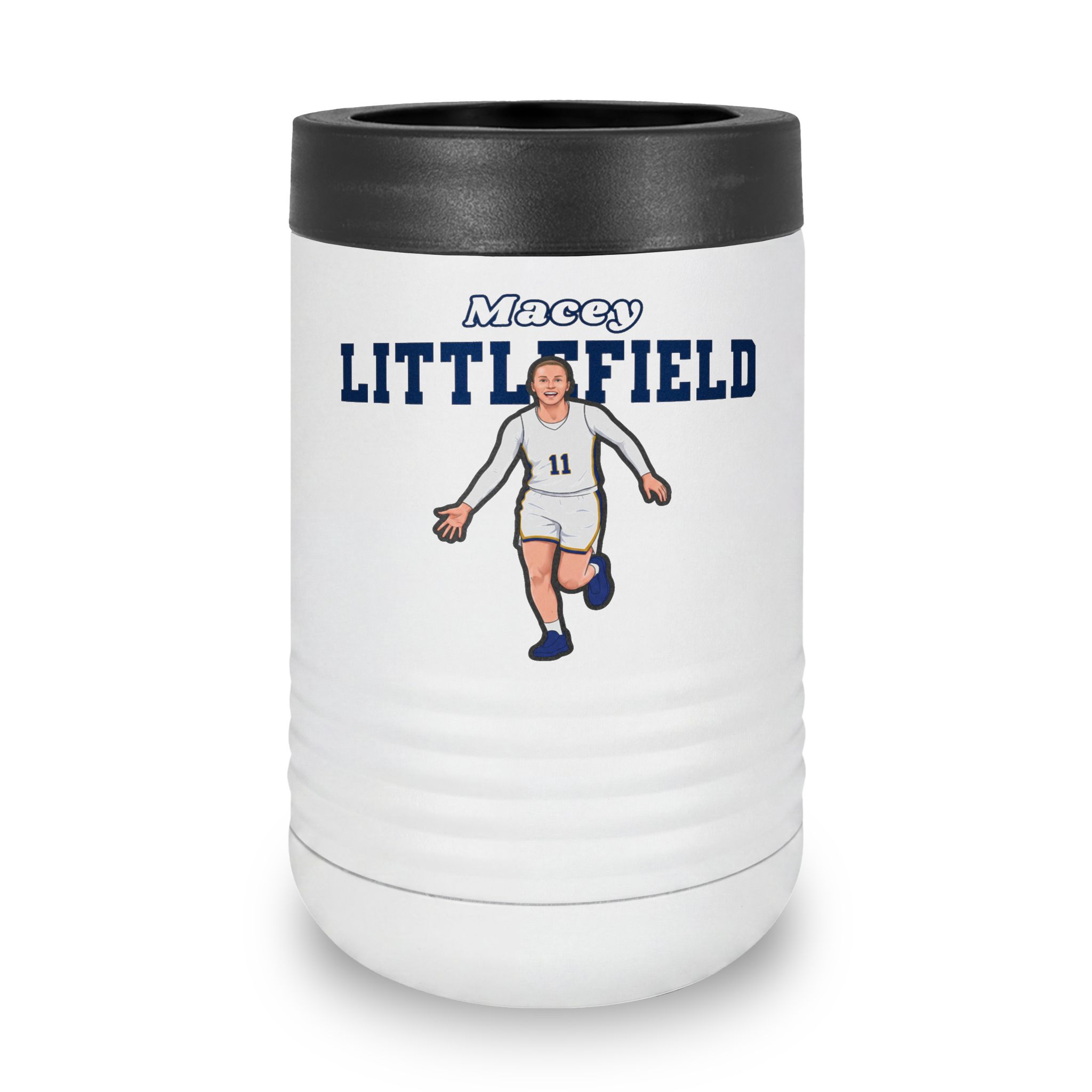 Stainless Can Cooler — character_name_arch in White