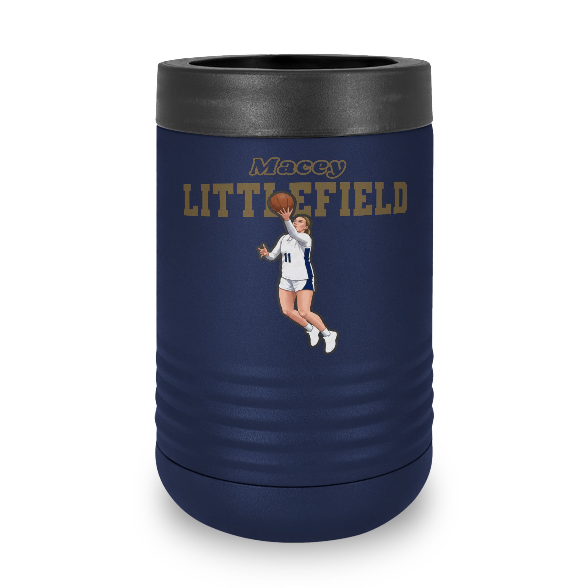 Stainless Can Cooler — character_name_arch in Navy