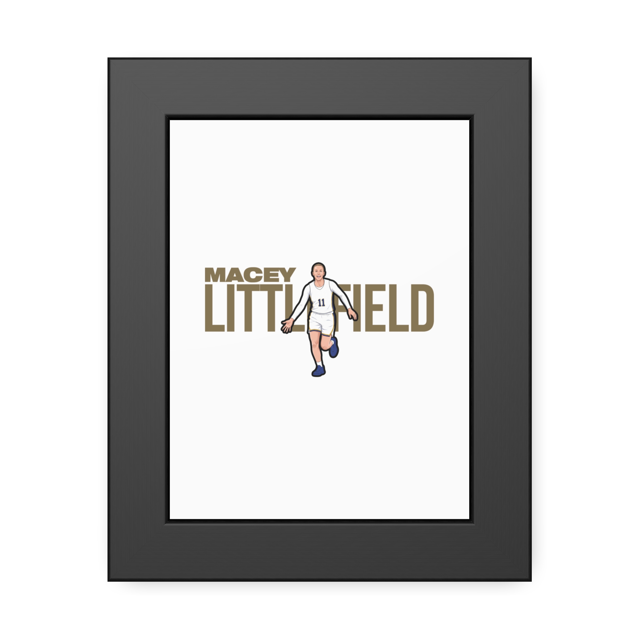 Framed Poster — character_player_name in Black