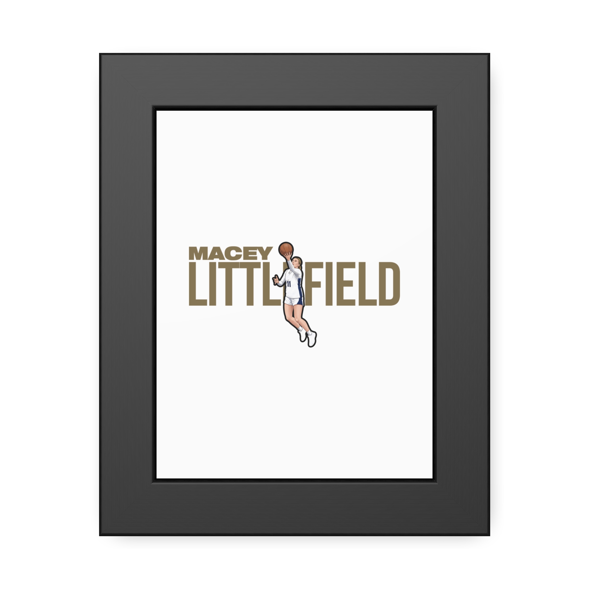 Framed Poster — character_player_name in Black