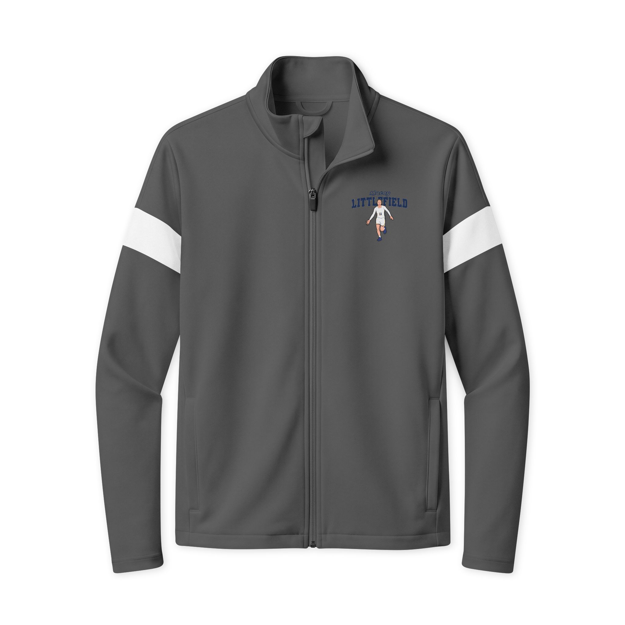 Travel Full-Zip Jacket — character_name_arch in Iron Grey/ White