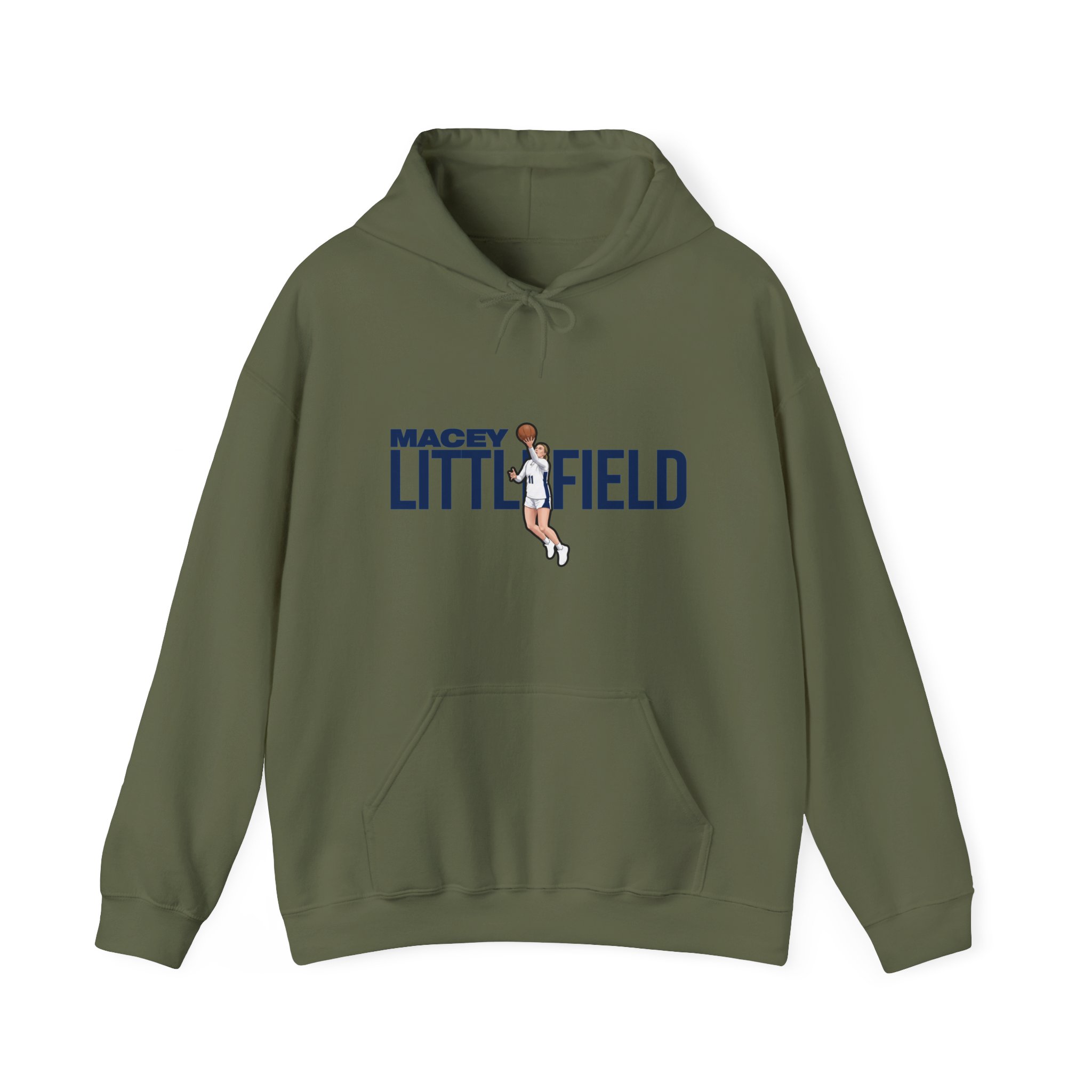 Hoodie — character_player_name in Green