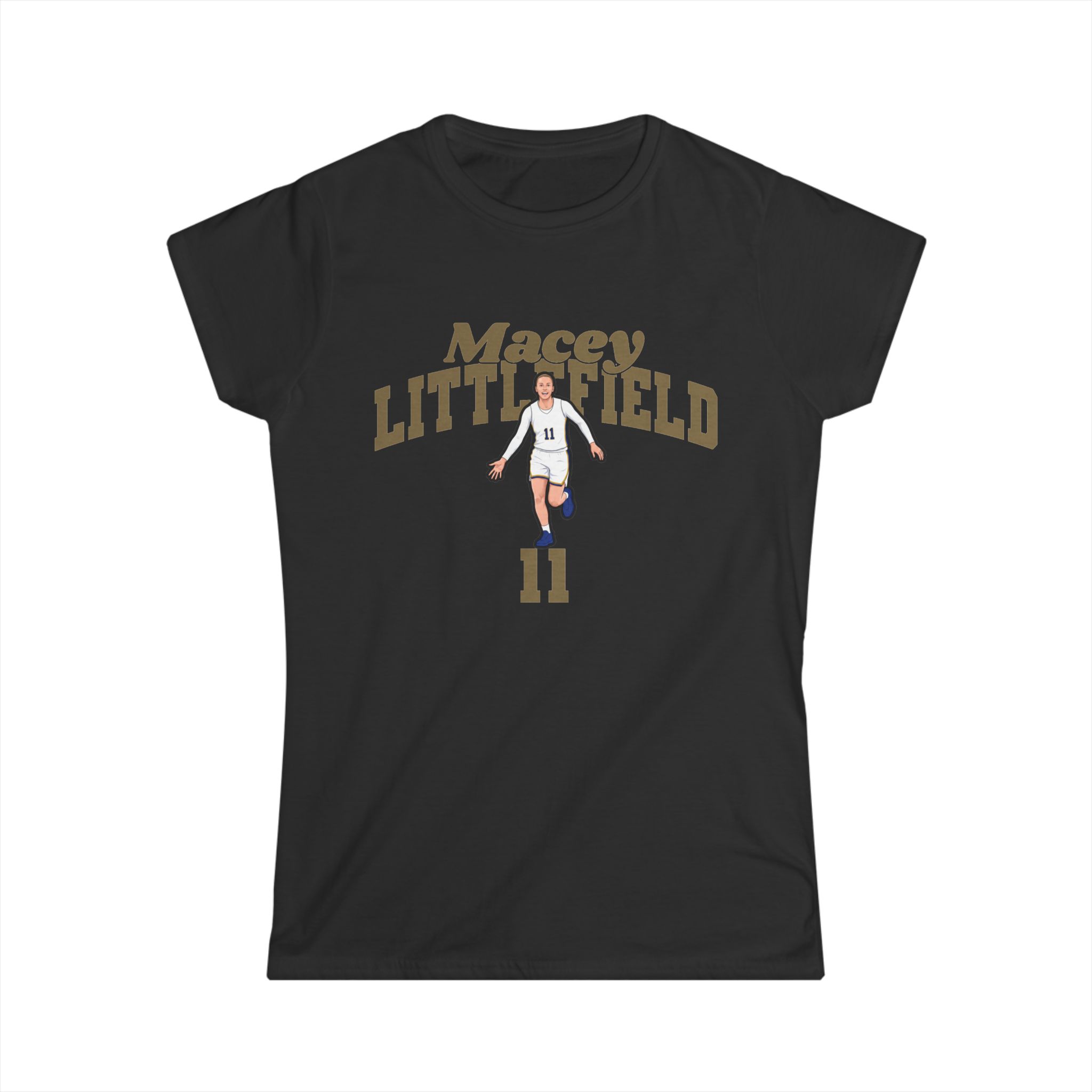 Women's Softstyle Tee — character_signature_arch in Black