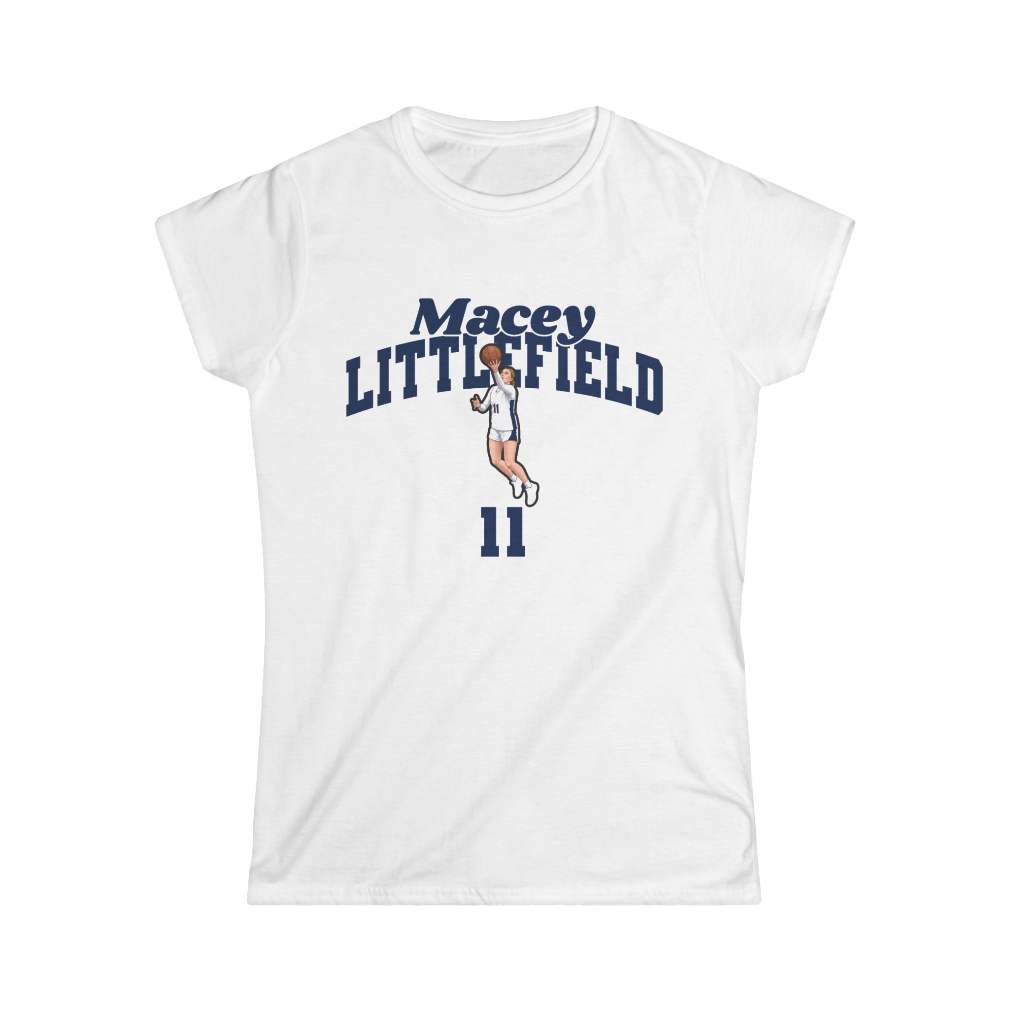 Women's Softstyle Tee — character_signature_arch in White