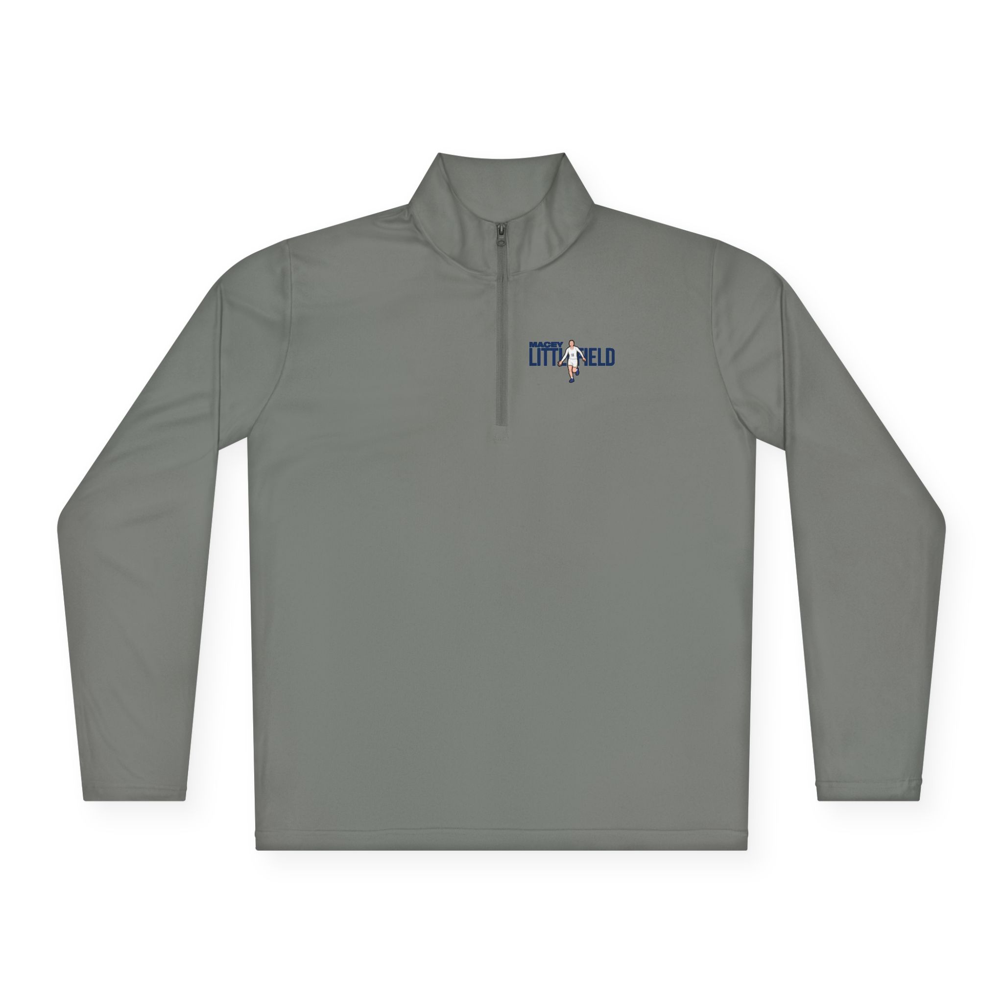 Q-Zip Pullover — character_player_name in Grey