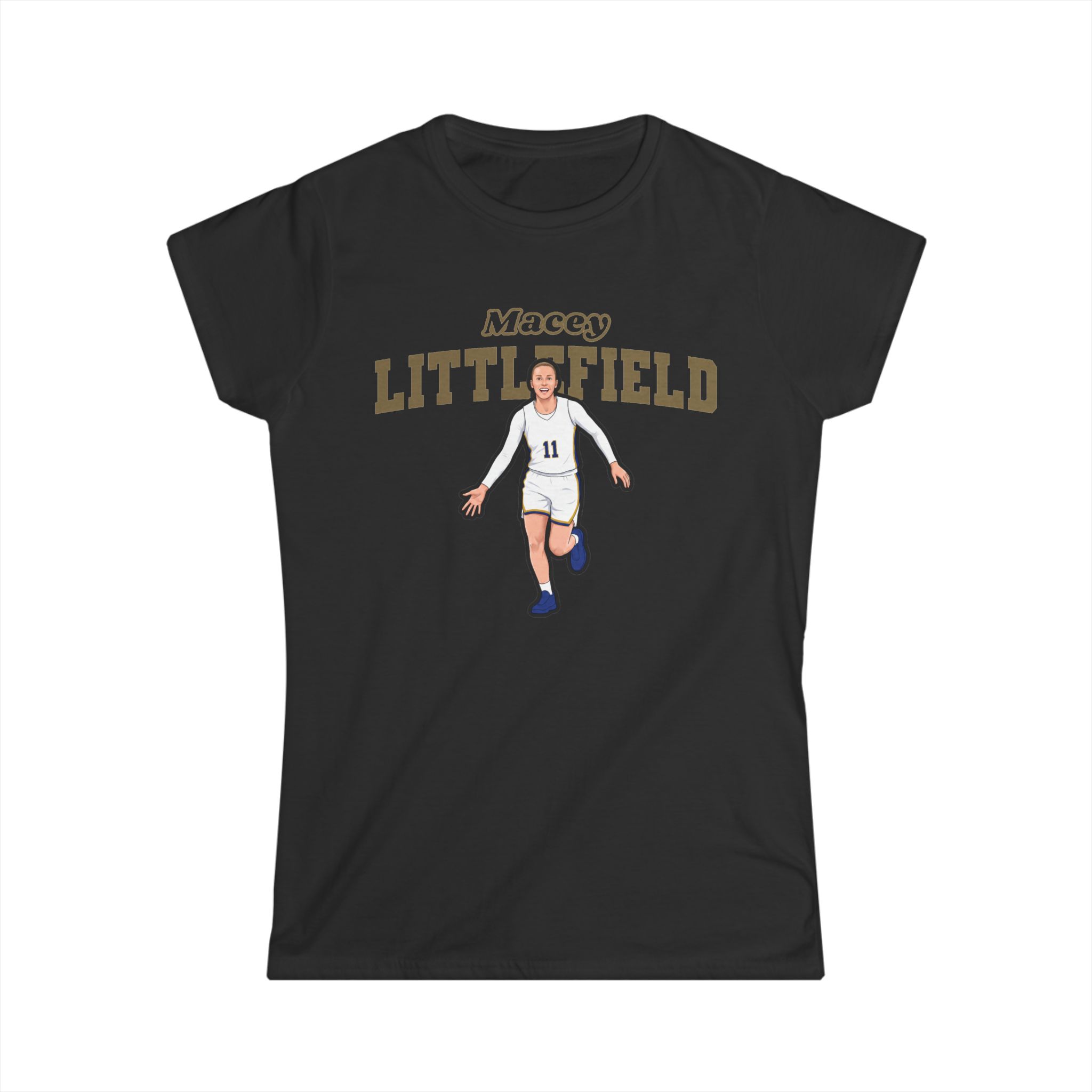 Women's Softstyle Tee — character_name_arch in Black