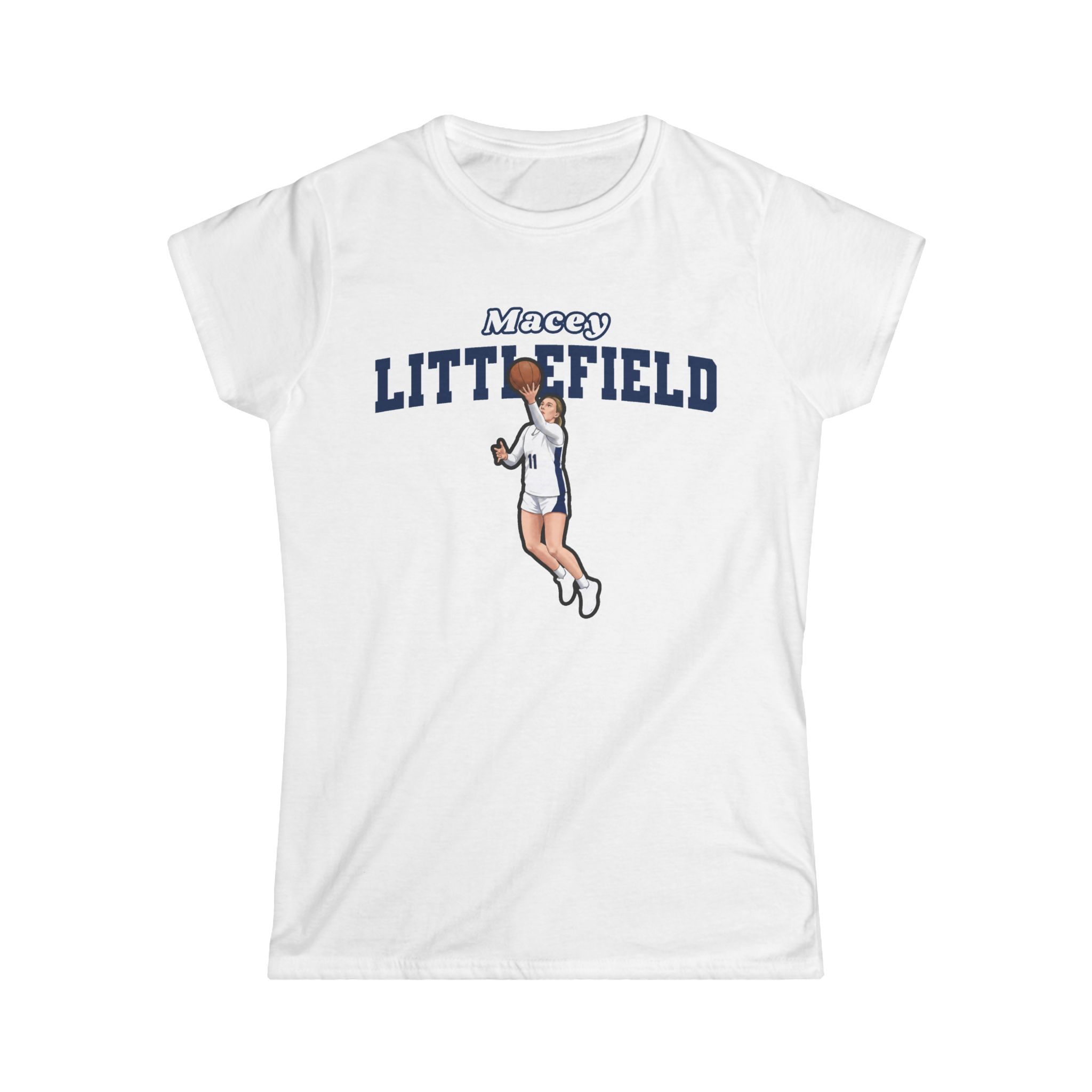 Women's Softstyle Tee — character_name_arch in White