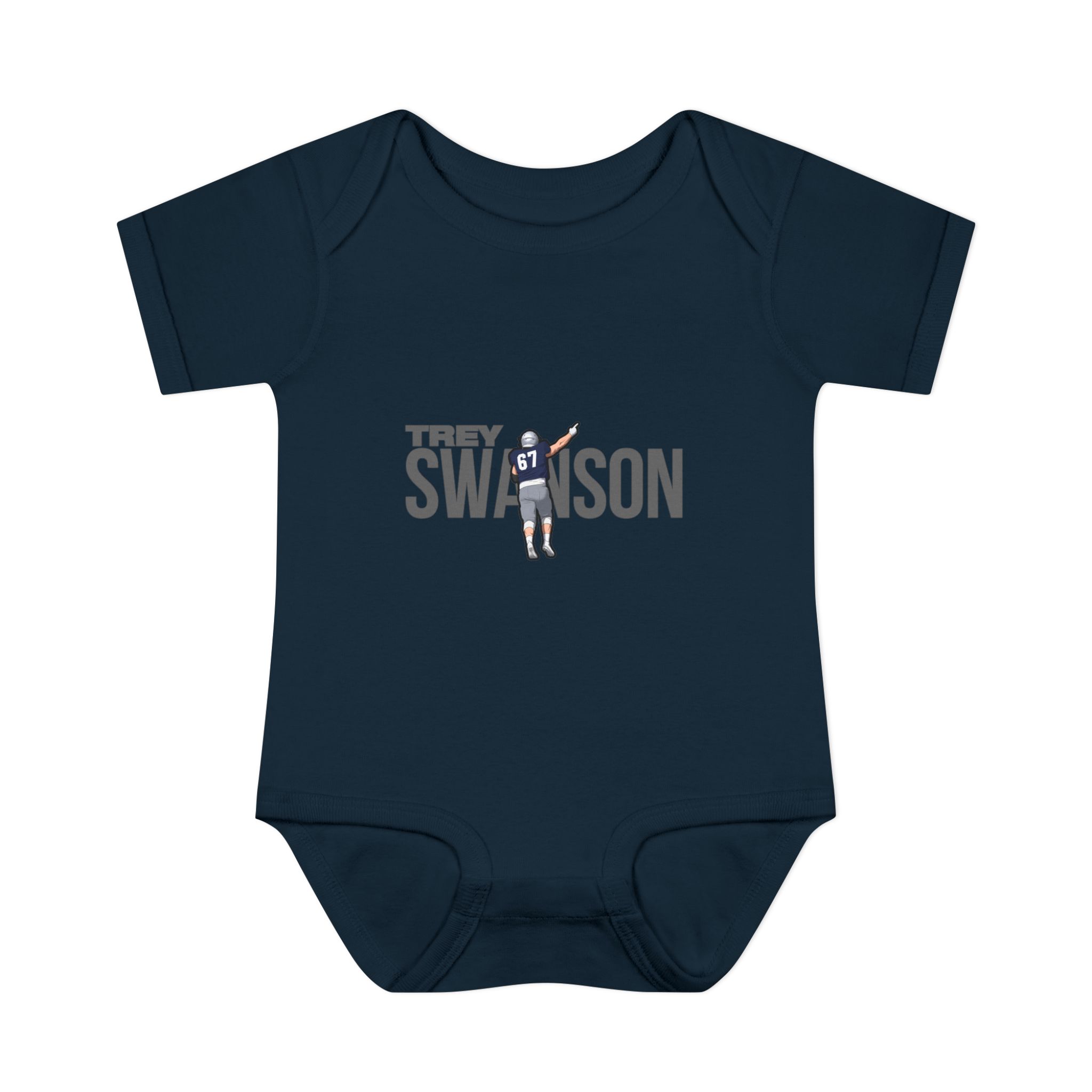 Baby Onesie — character_player_name in Navy