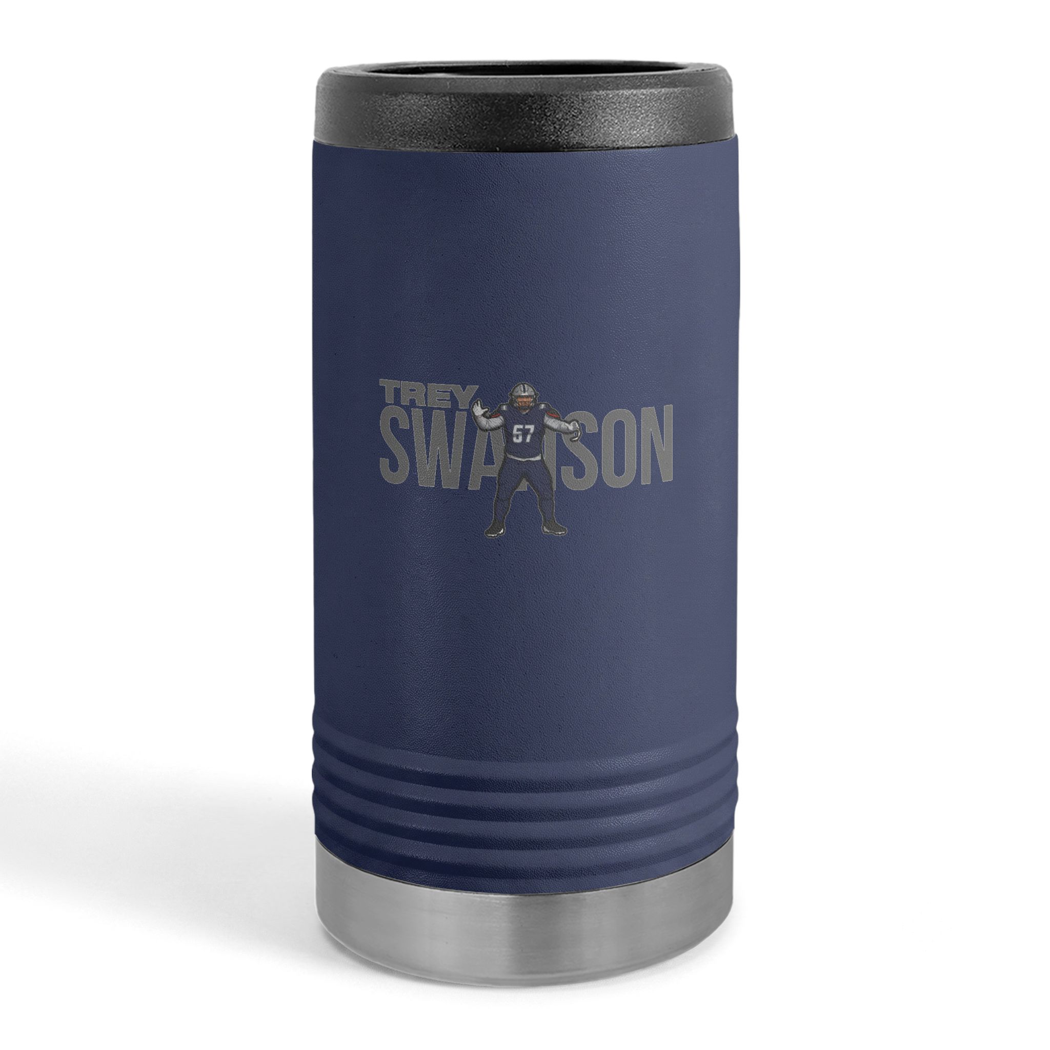 Slim Stainless Can Cooler — character_player_name in Navy