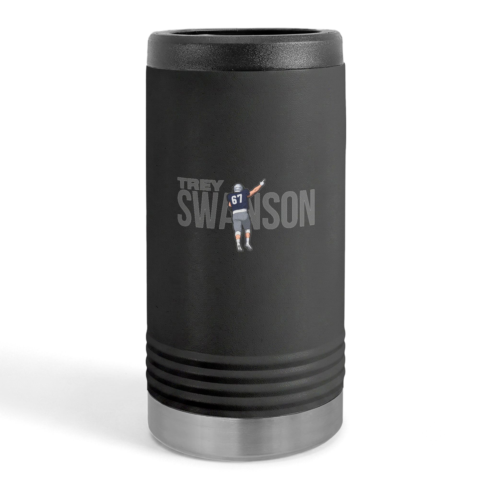 Slim Stainless Can Cooler — character_player_name in Black
