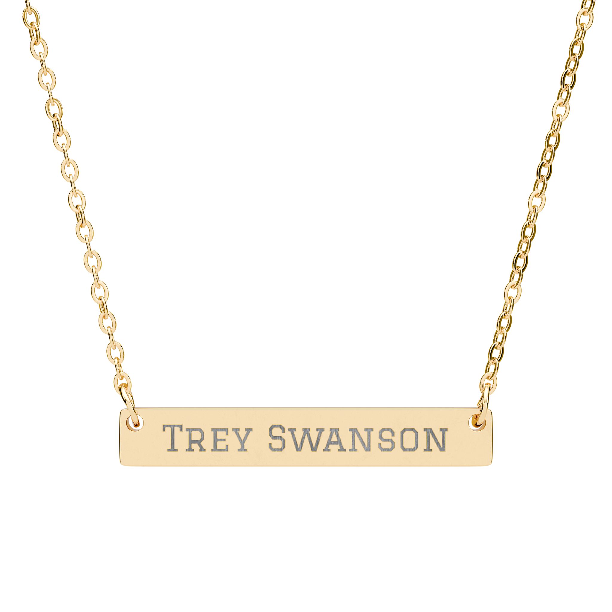 Engraved Bar Necklace — Classic in Gold