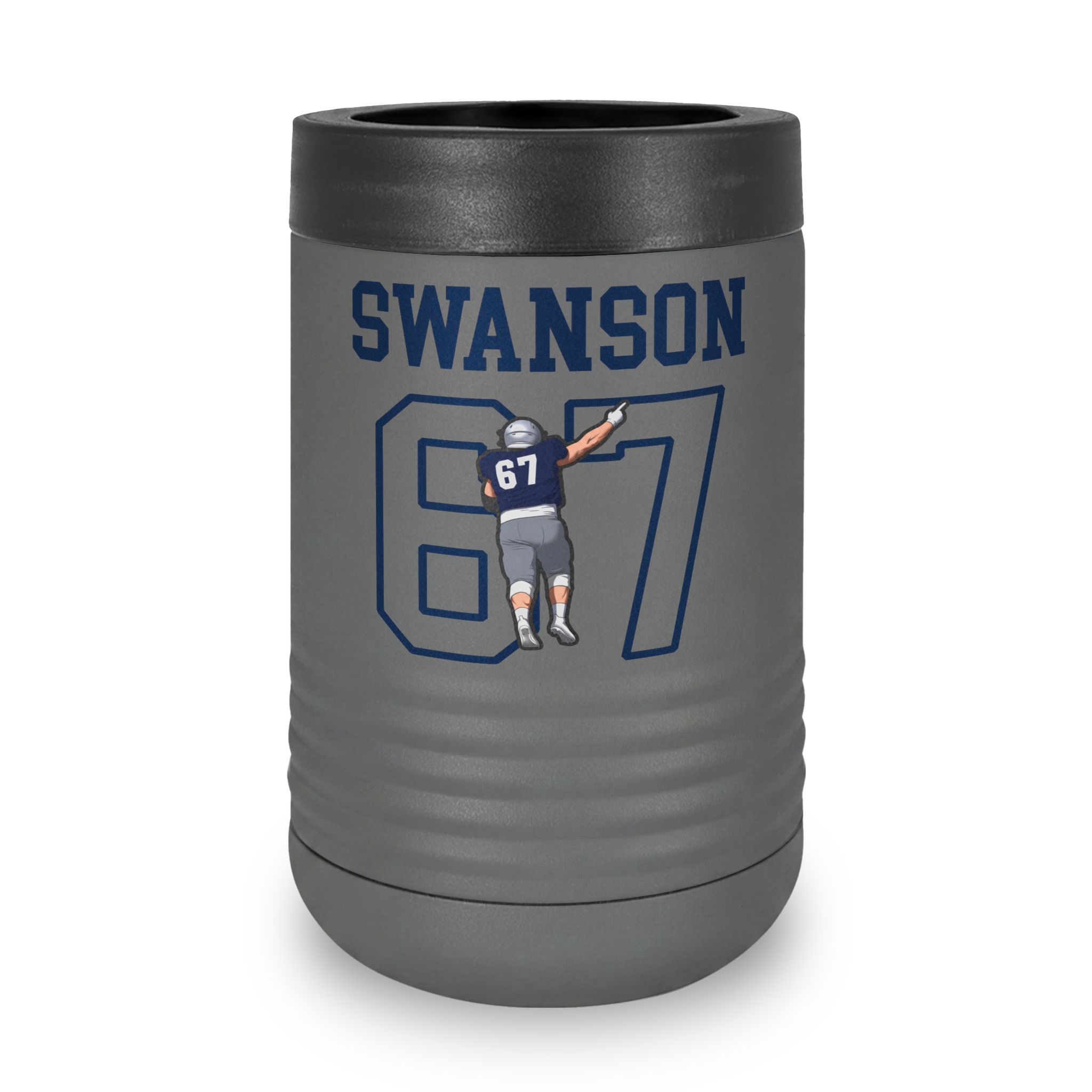 Stainless Can Cooler — character_shirsey in Grey