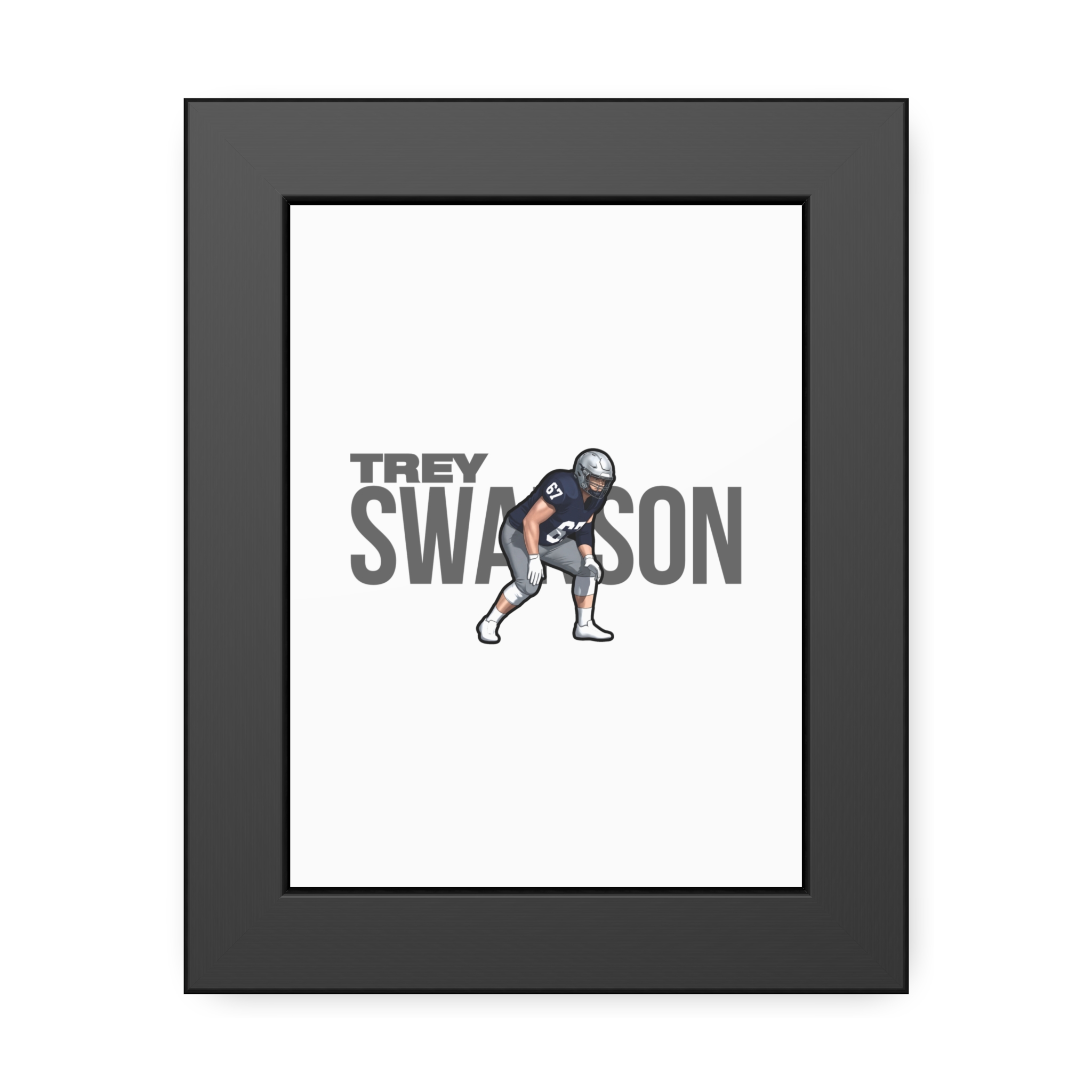 Framed Poster — character_player_name in Black