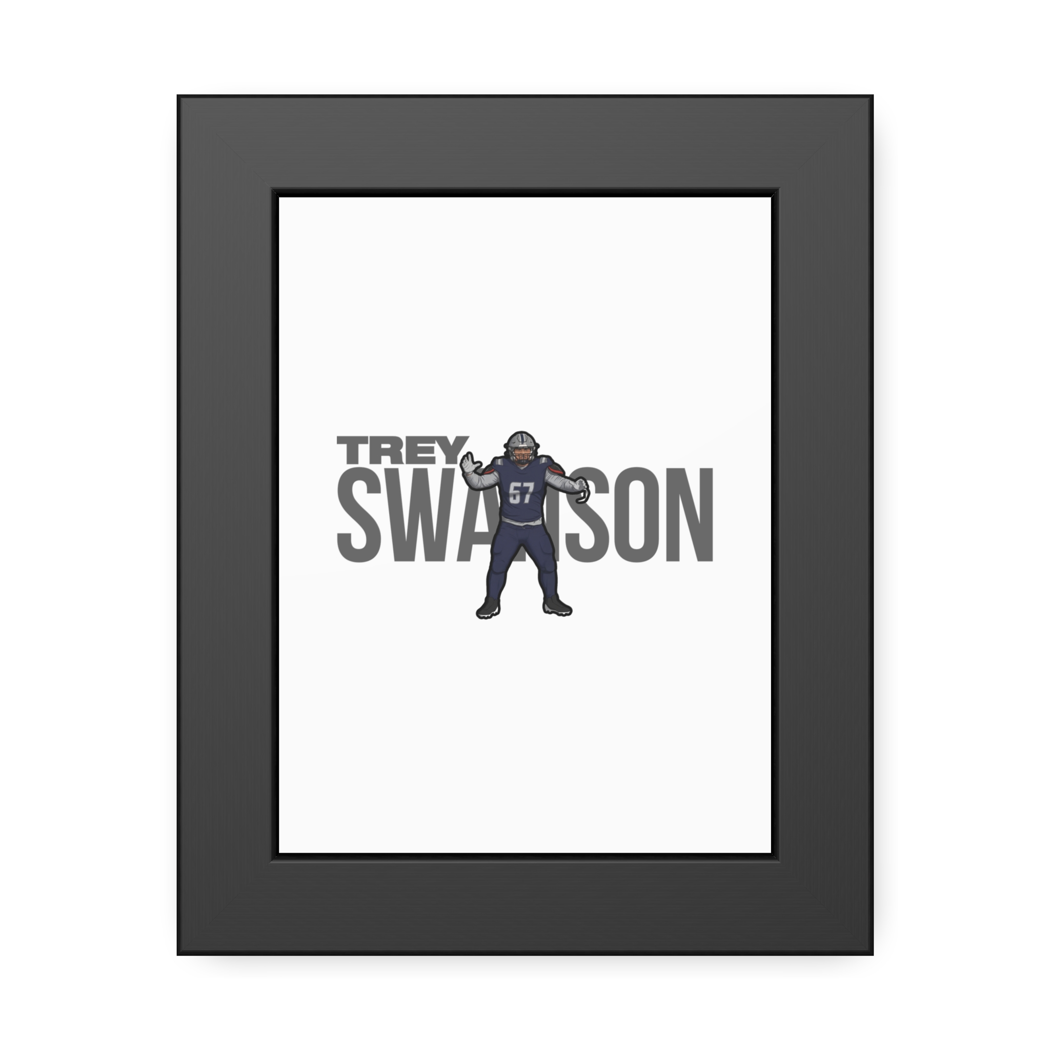 Framed Poster — character_player_name in Black