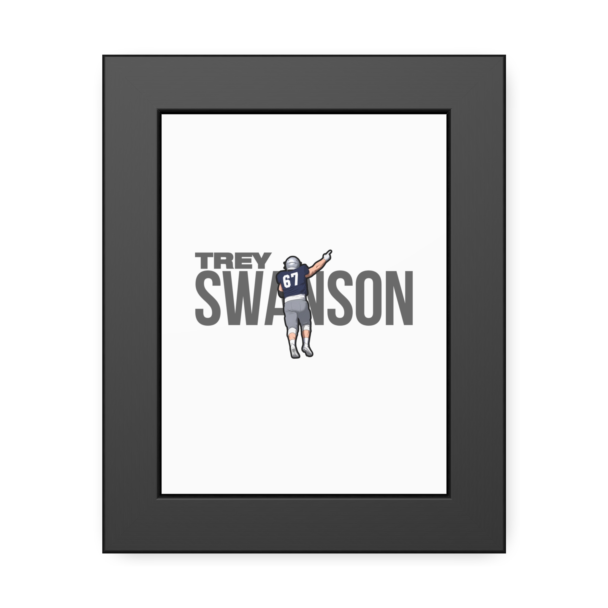 Framed Poster — character_player_name in Black