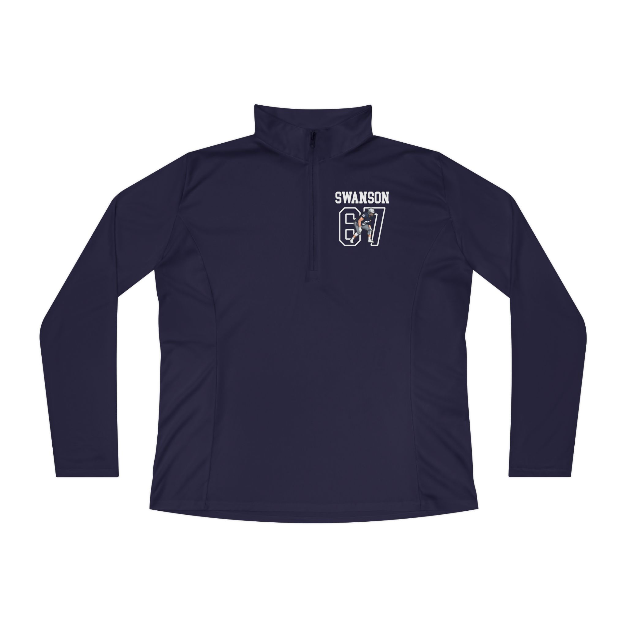 Women's Q-Zip Pullover — character_shirsey in Navy