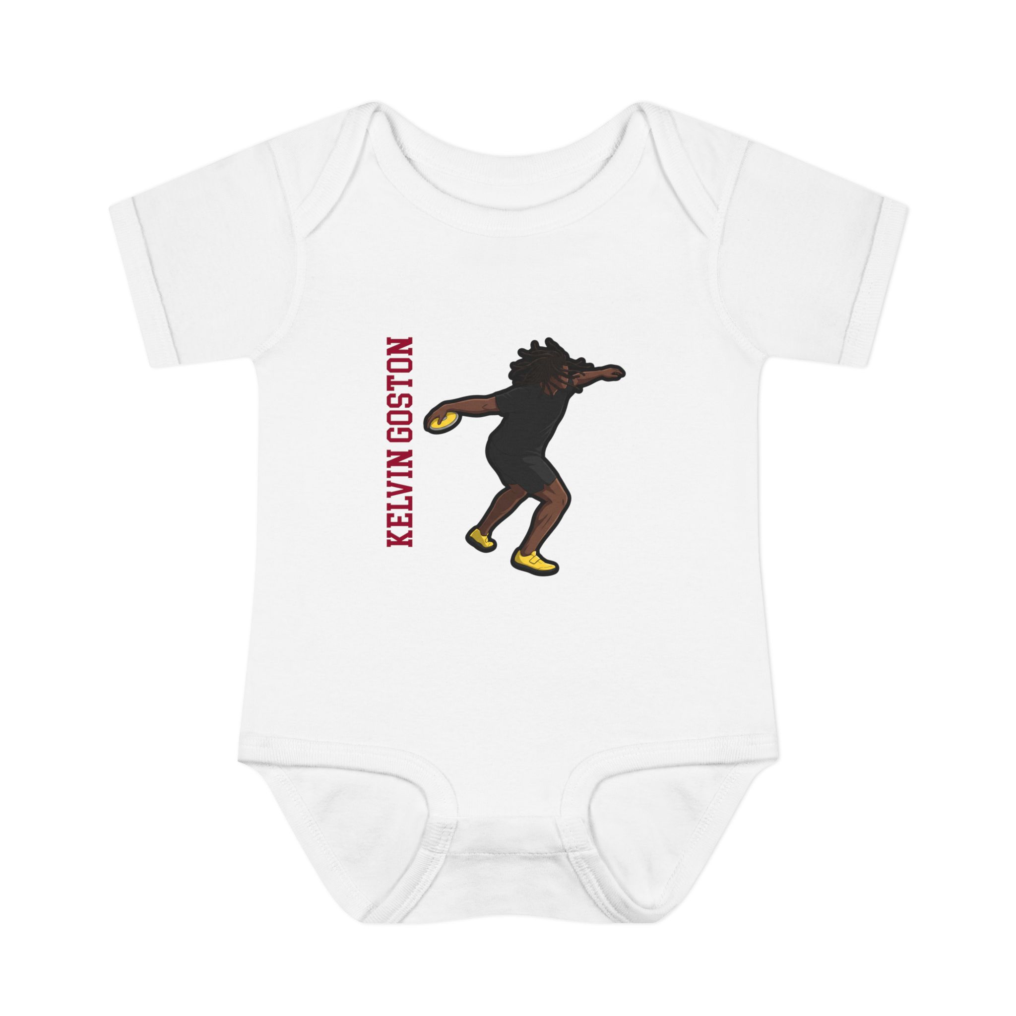 Baby Onesie — character_name_vertical in White