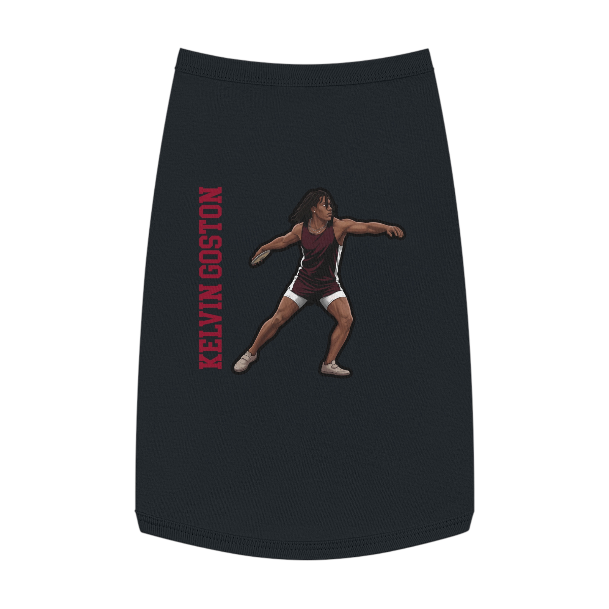 Pet Tank Top — character_name_vertical in Black