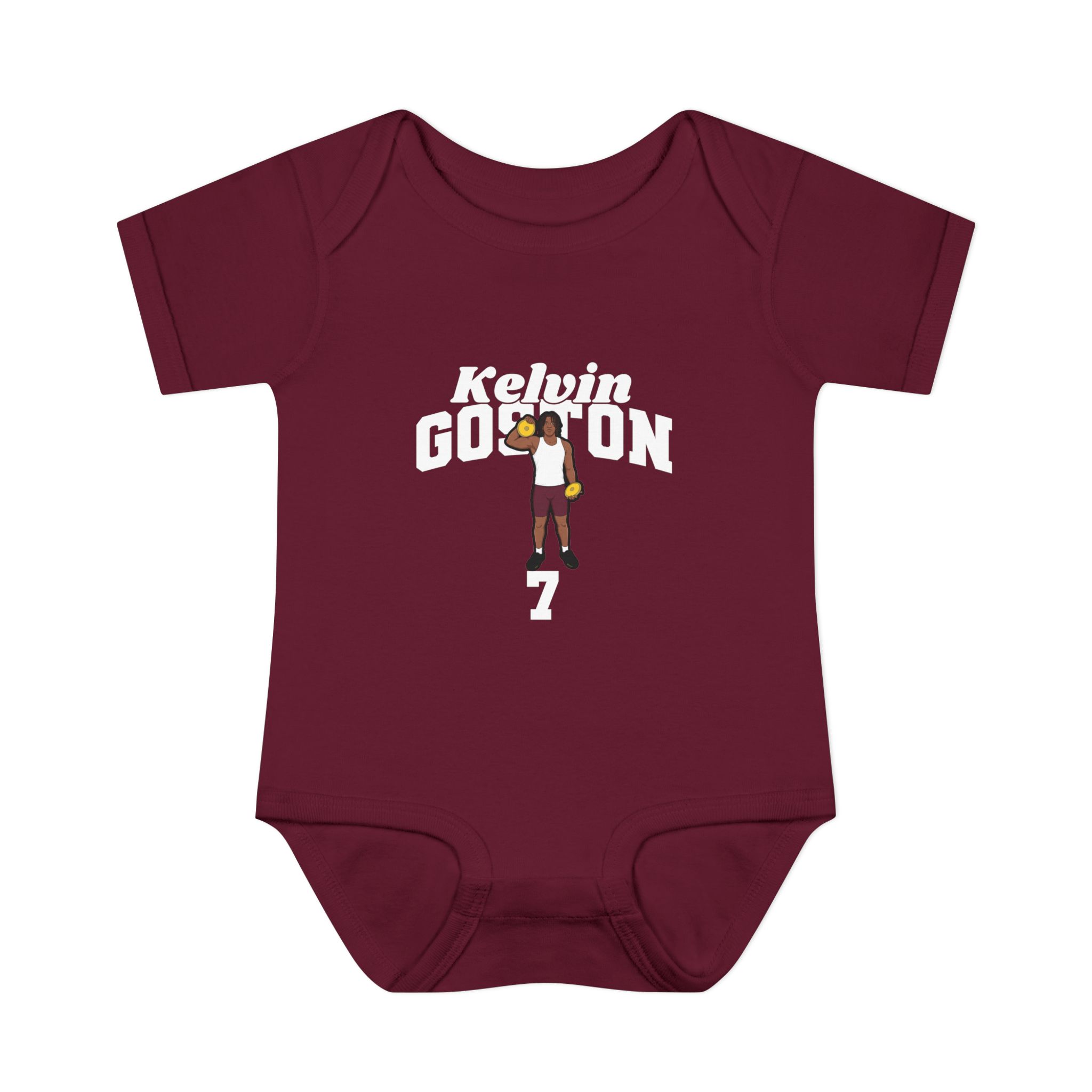 Baby Onesie — character_signature_arch in Maroon