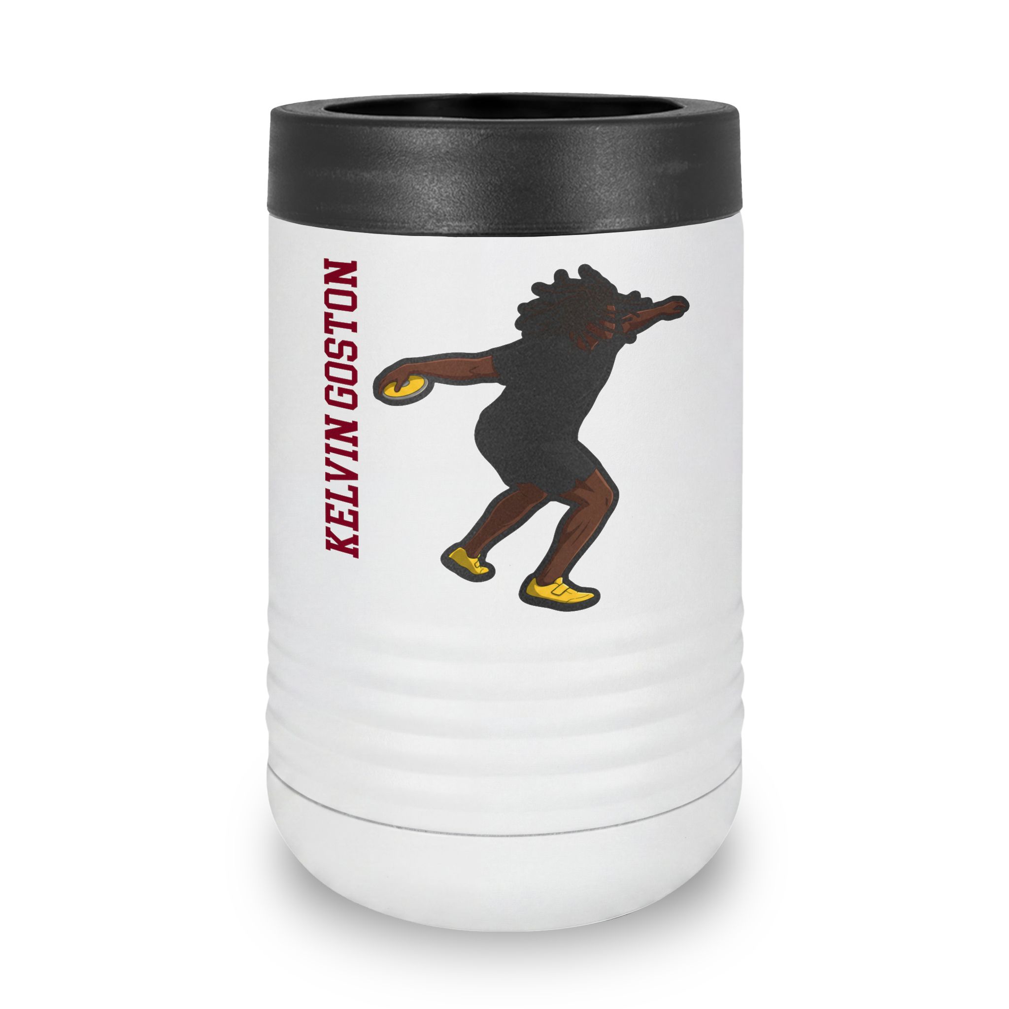 Stainless Can Cooler — character_name_vertical in White