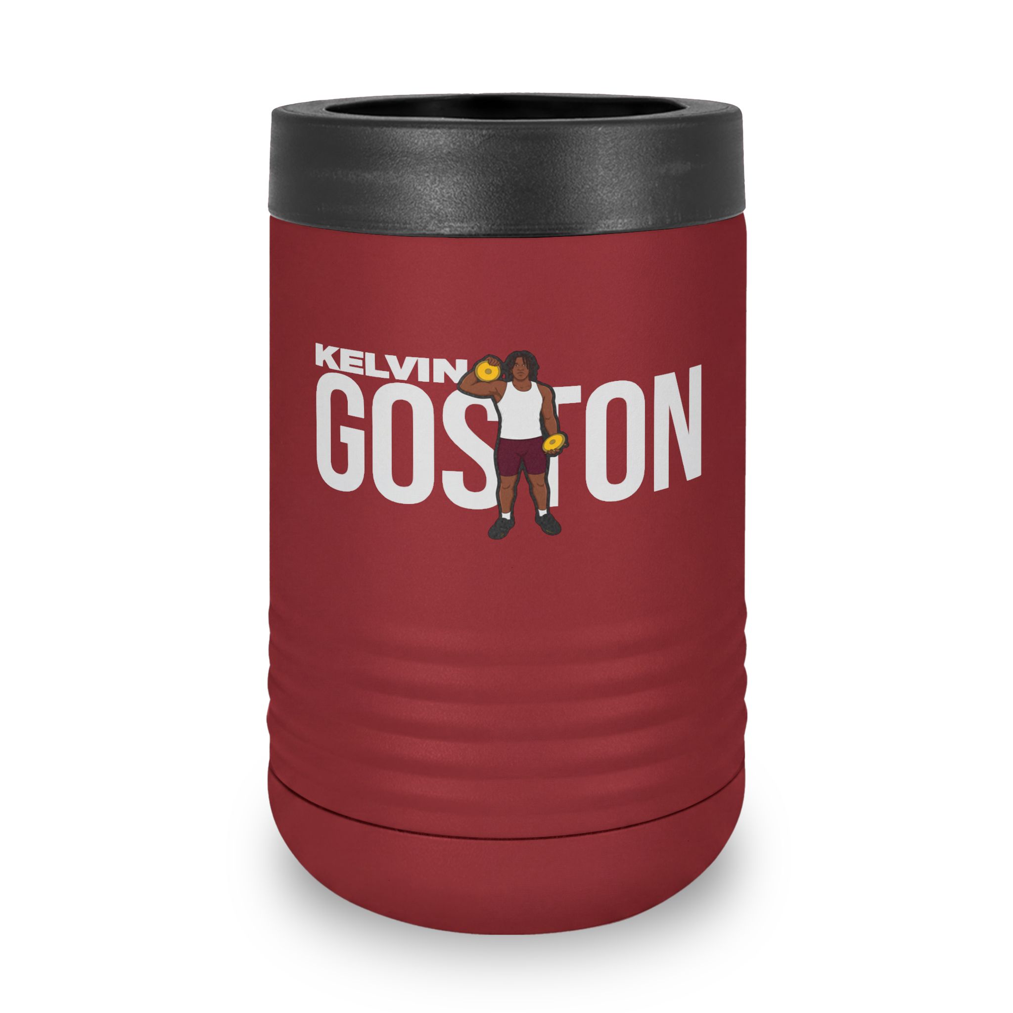 Stainless Can Cooler — character_player_name in Maroon