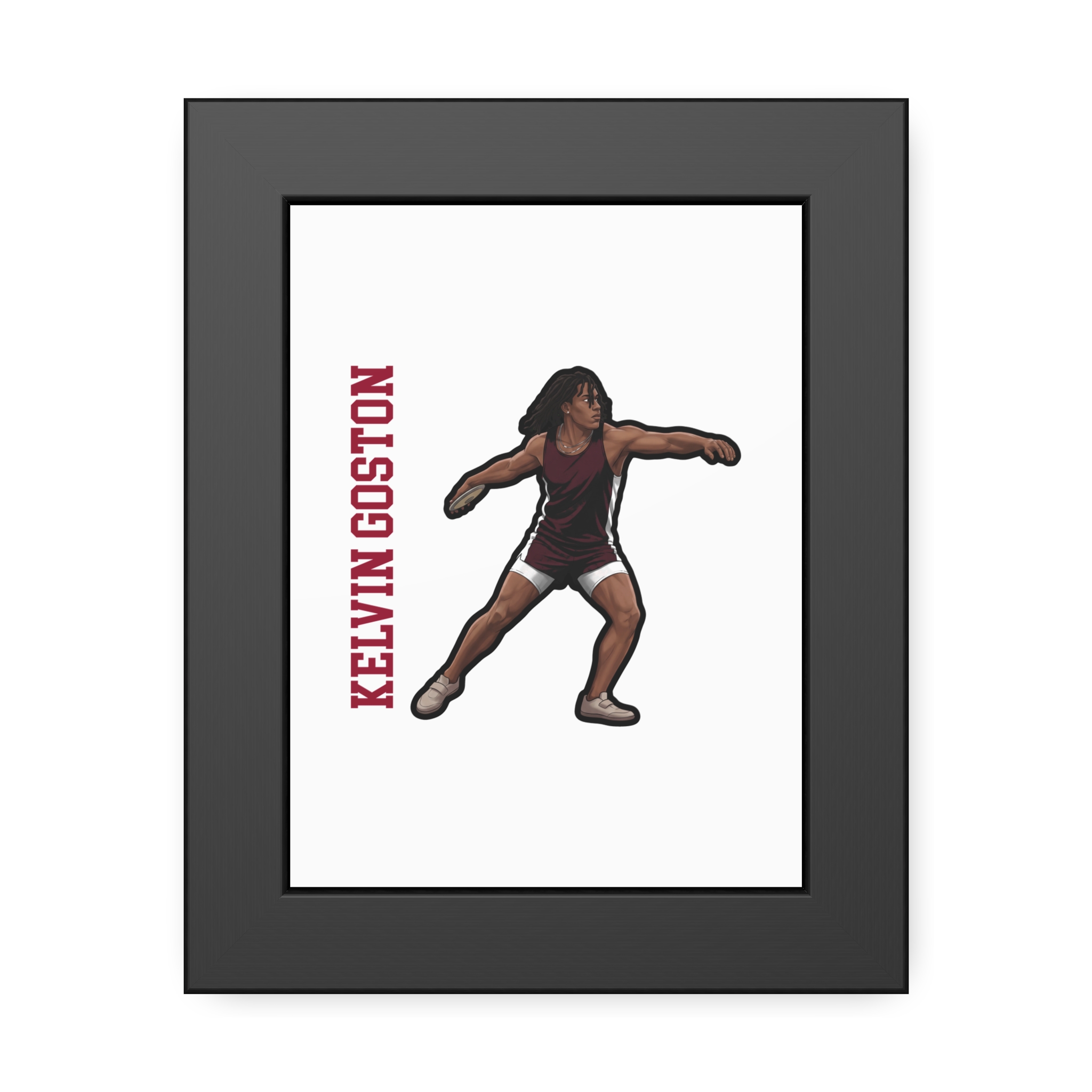 Framed Poster — character_name_vertical in Black