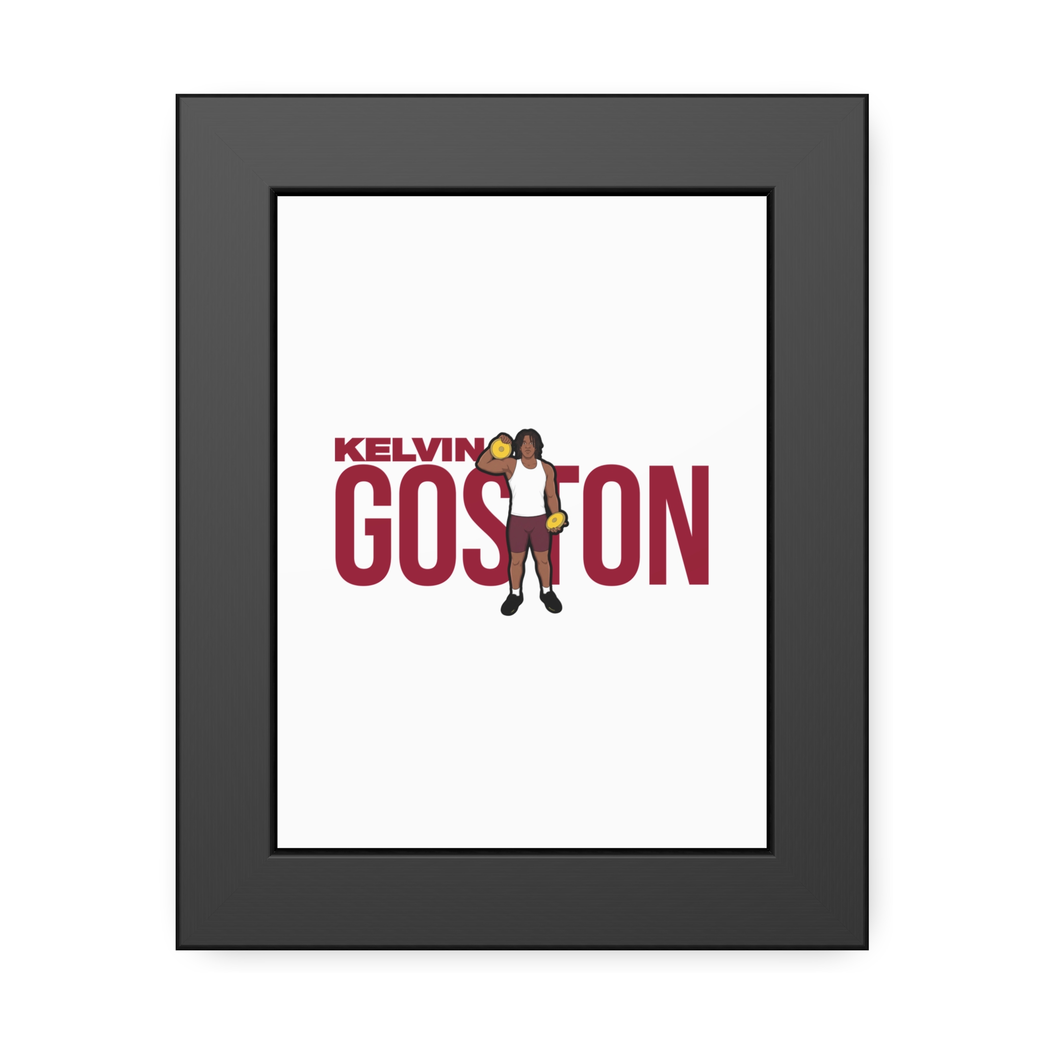 Framed Poster — character_player_name in Black