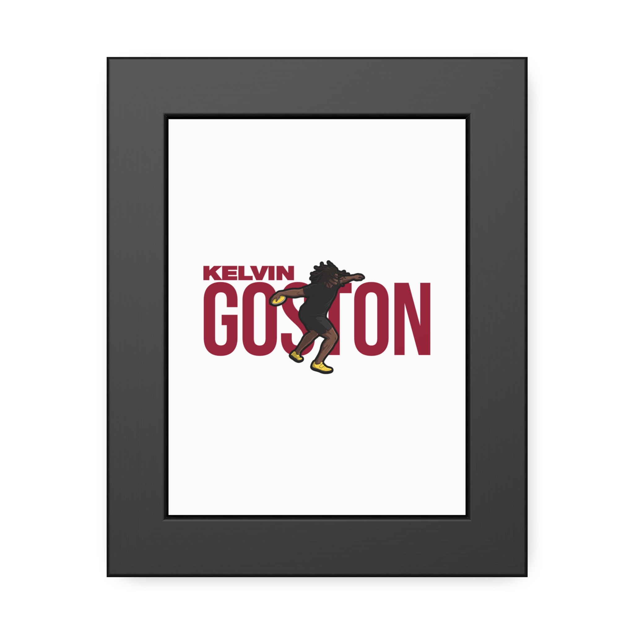 Framed Poster — character_player_name in Black